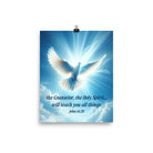 John 14:26 Bible Verse, Holy Spirit Dove Premium Luster Photo Paper Poster Wall Art 8″×10″
