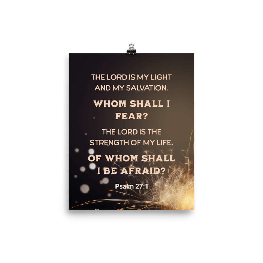 Psalm 27:1 Bible Verse, The LORD is My Light Premium Luster Photo Paper Poster Wall Art 8″×10″