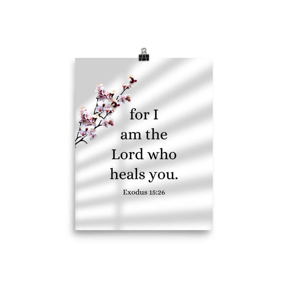 Exodus 15:26 Bible Verse, diligently listen Premium Luster Photo Paper Poster Wall Art 8″×10″