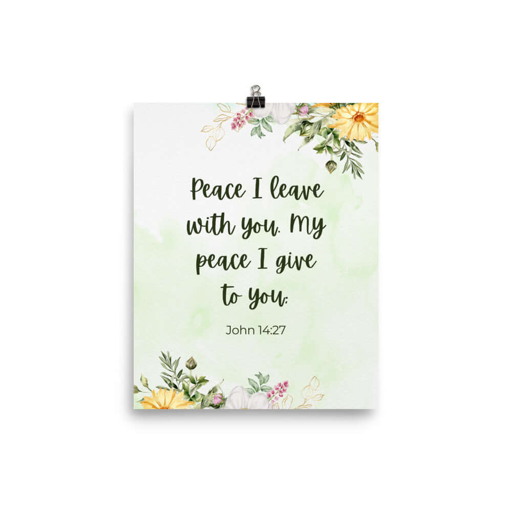 John 14:27 Bible Verse, My peace Premium Luster Photo Paper Poster Wall Art 8″×10″