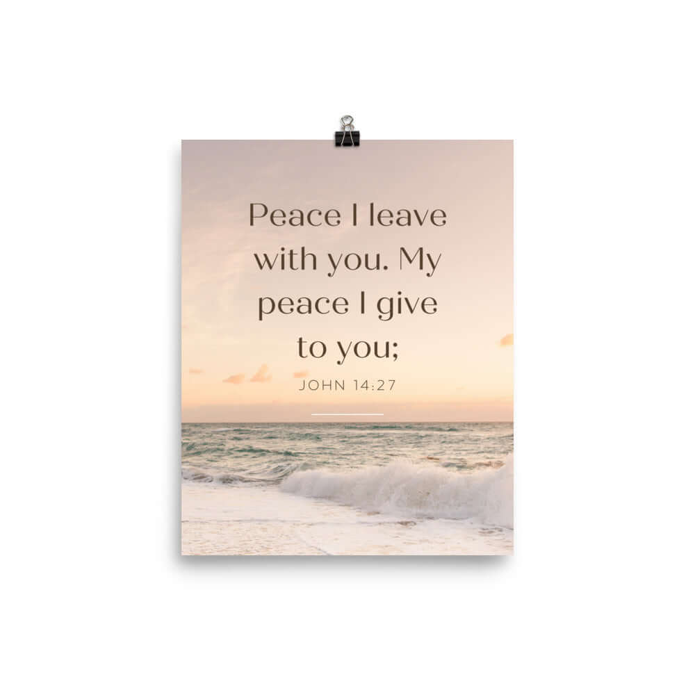 John 14:27 Bible Verse, not as the Premium Luster Photo Paper Poster Wall Art 8″×10″