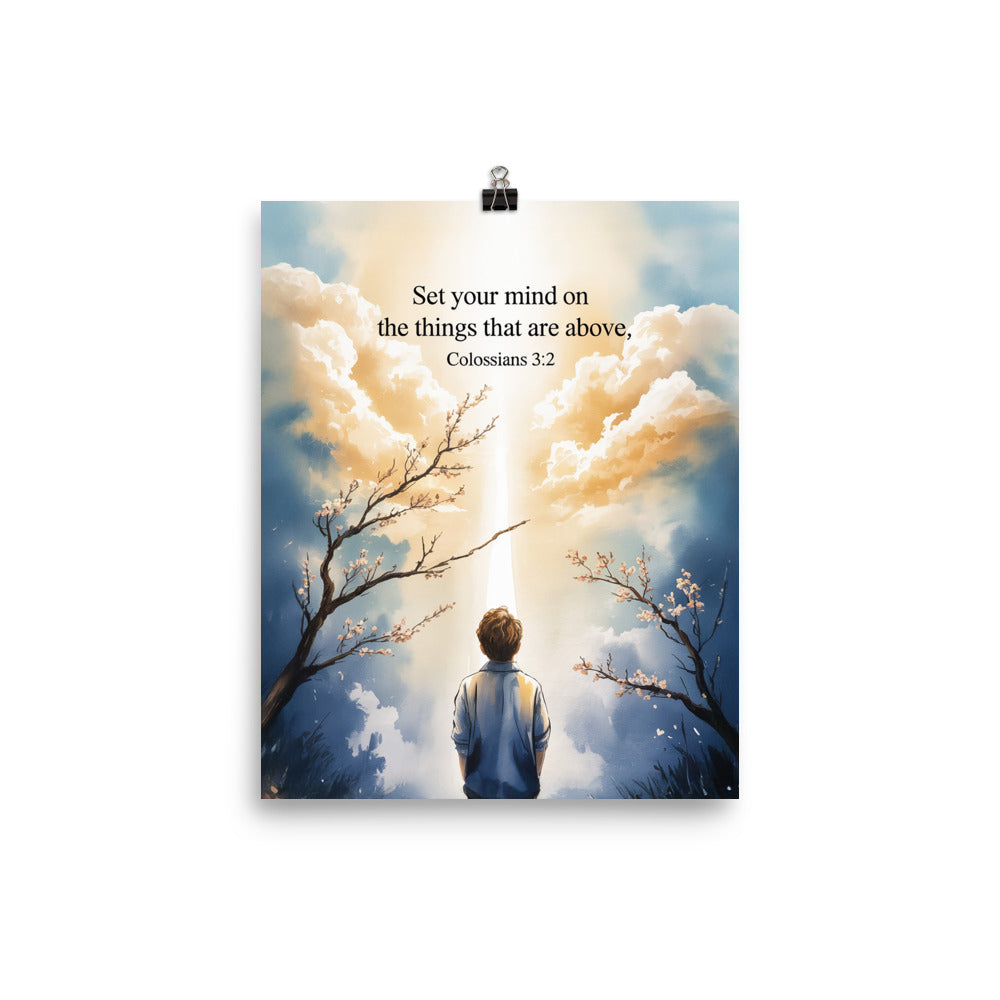 Colossians 3:2 Bible Verse the things Premium Luster Photo Paper Poster 8″×10″