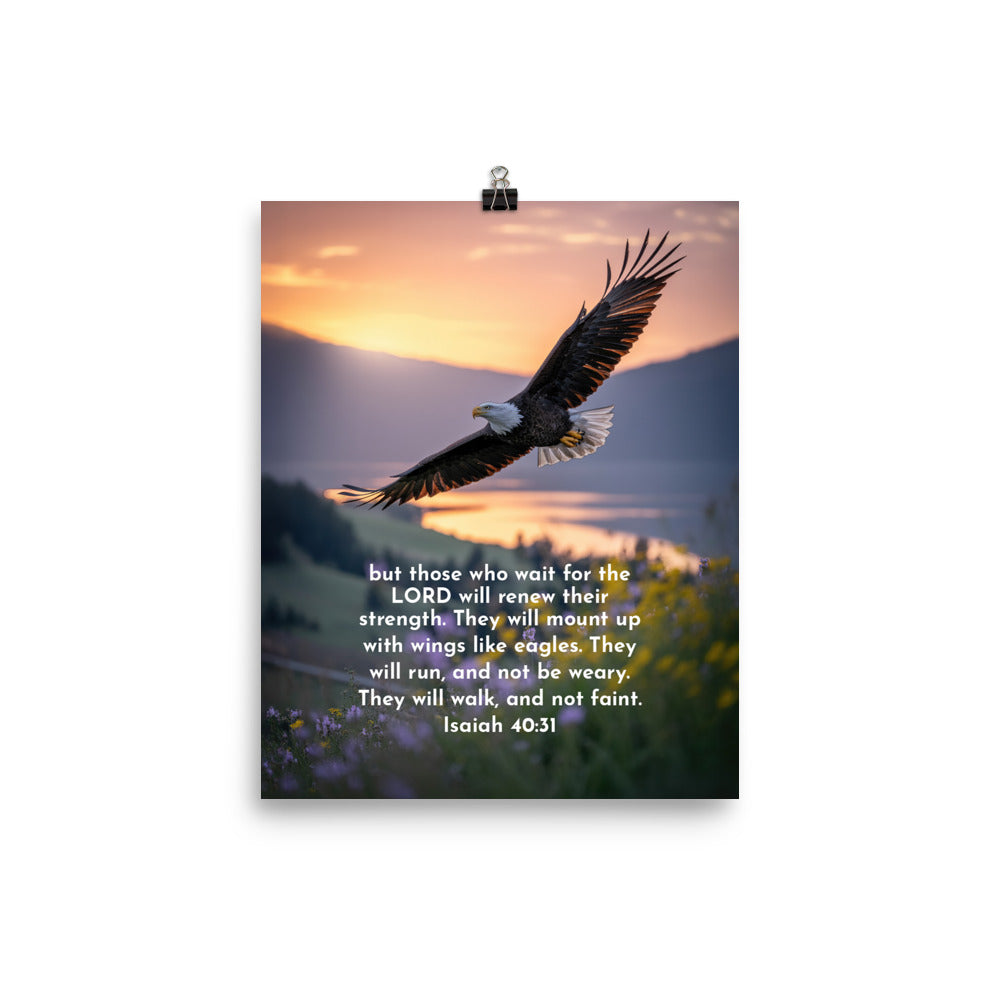 Isaiah 40:31 Bible Verse Renew Strength Premium Luster Photo Paper Poster 8″×10″