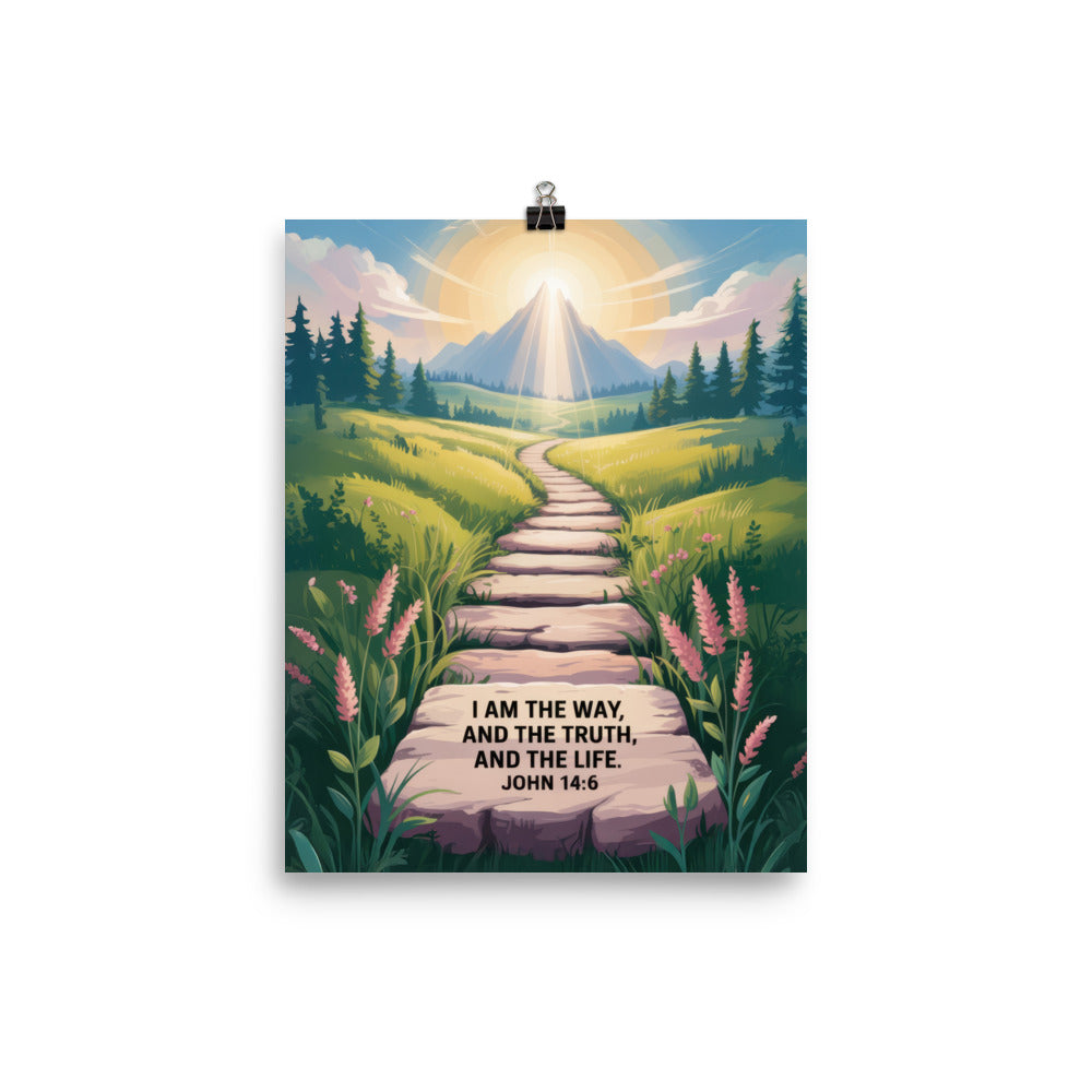 John 14:6 Bible Verse The Truth Premium Luster Photo Paper Poster 8″×10″