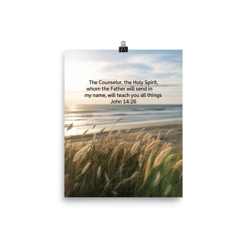 John 14:26 Bible Verse in my name Premium Luster Photo Paper Poster 8″×10″