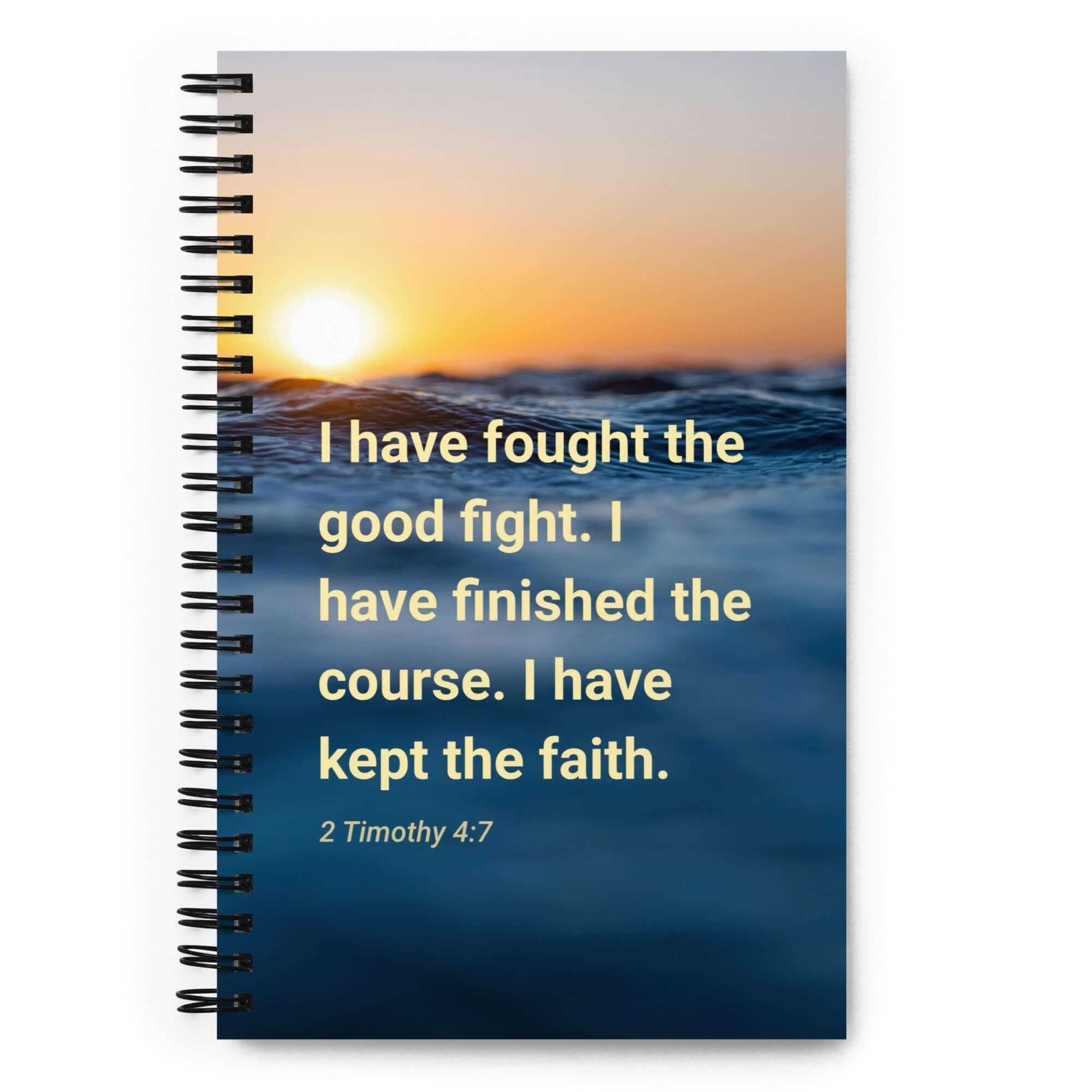 2 Timothy 4:7 Bible Verse, kept the faith Spiral Notebook Stationery Default Title