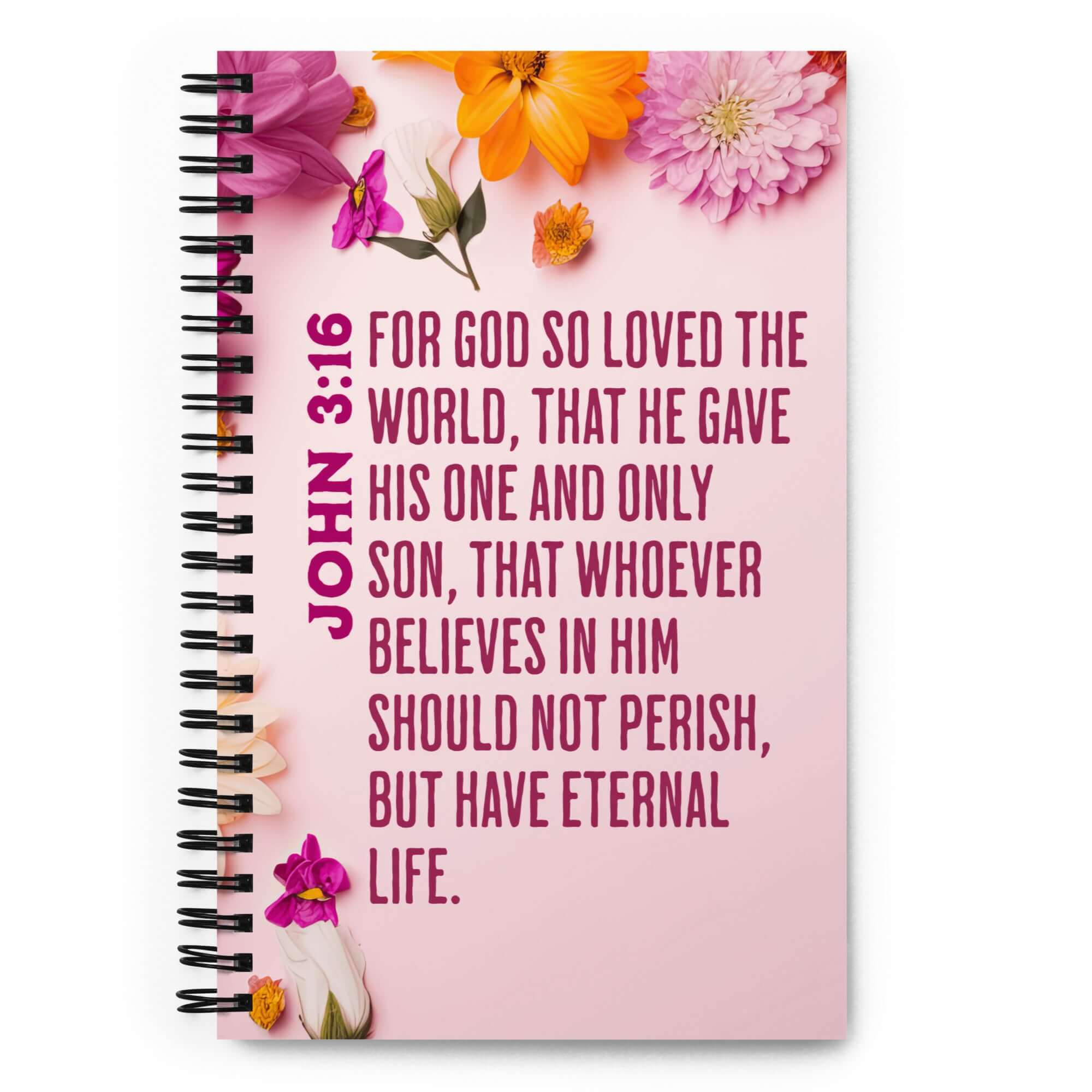 John 3:16 Bible Verse, For God So Loved Spiral Notebook Stationery Default Title