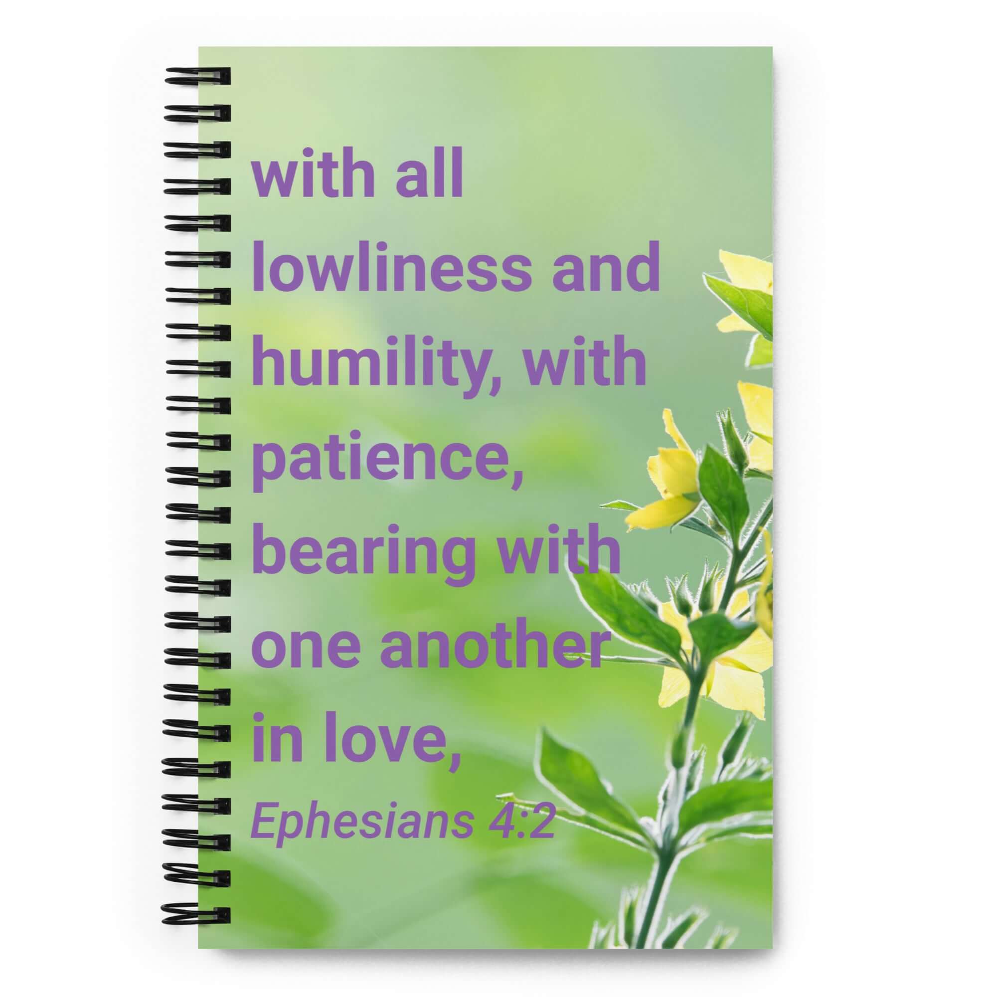 Ephesians 4:2 Bible Verse, one another in love Spiral Notebook Stationery Default Title