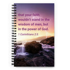 1 Corinthians 2:5 Bible Verse, power of God Spiral Notebook Stationery Default Title