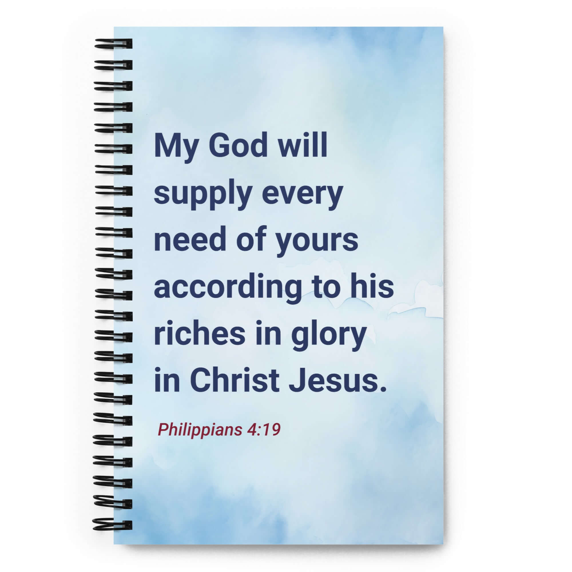 Philippians 4:19 Bible Verse, God will supply Spiral Notebook Stationery Default Title
