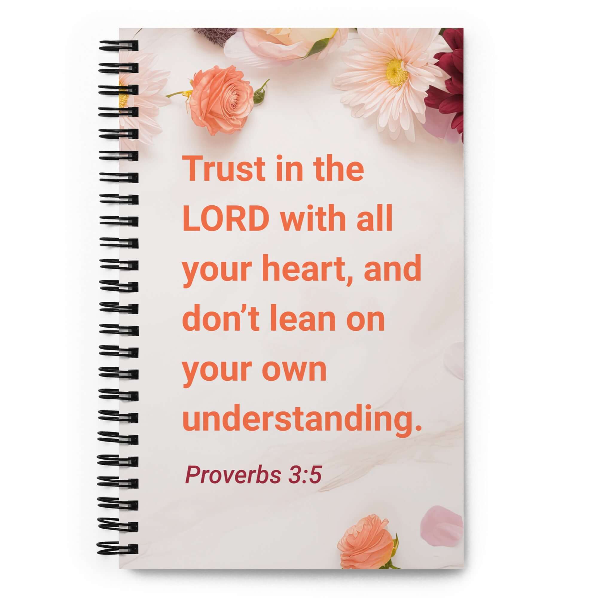 Proverbs 3:5 Bible Verse, Trust in the LORD Spiral Notebook Stationery Default Title