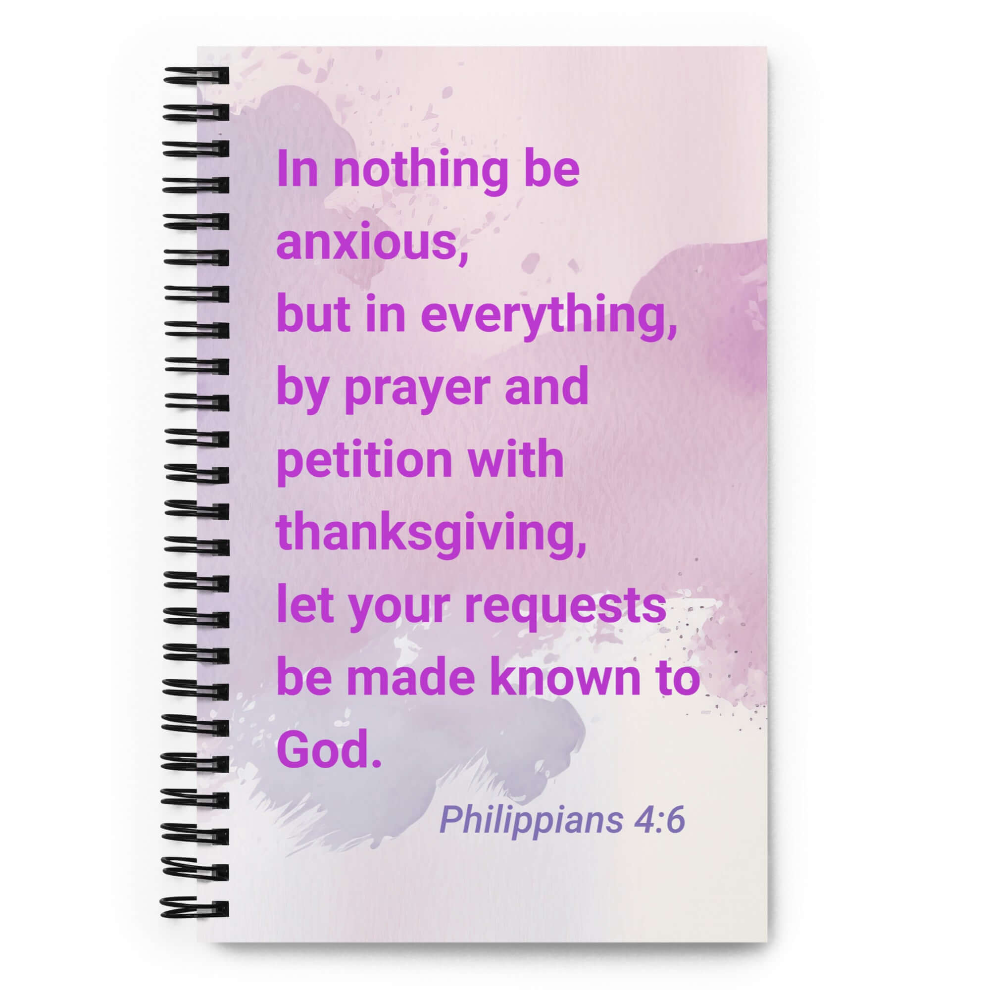 Philippians 4:6 Bible Verse, Prayer and Petition Spiral Notebook Stationery Default Title