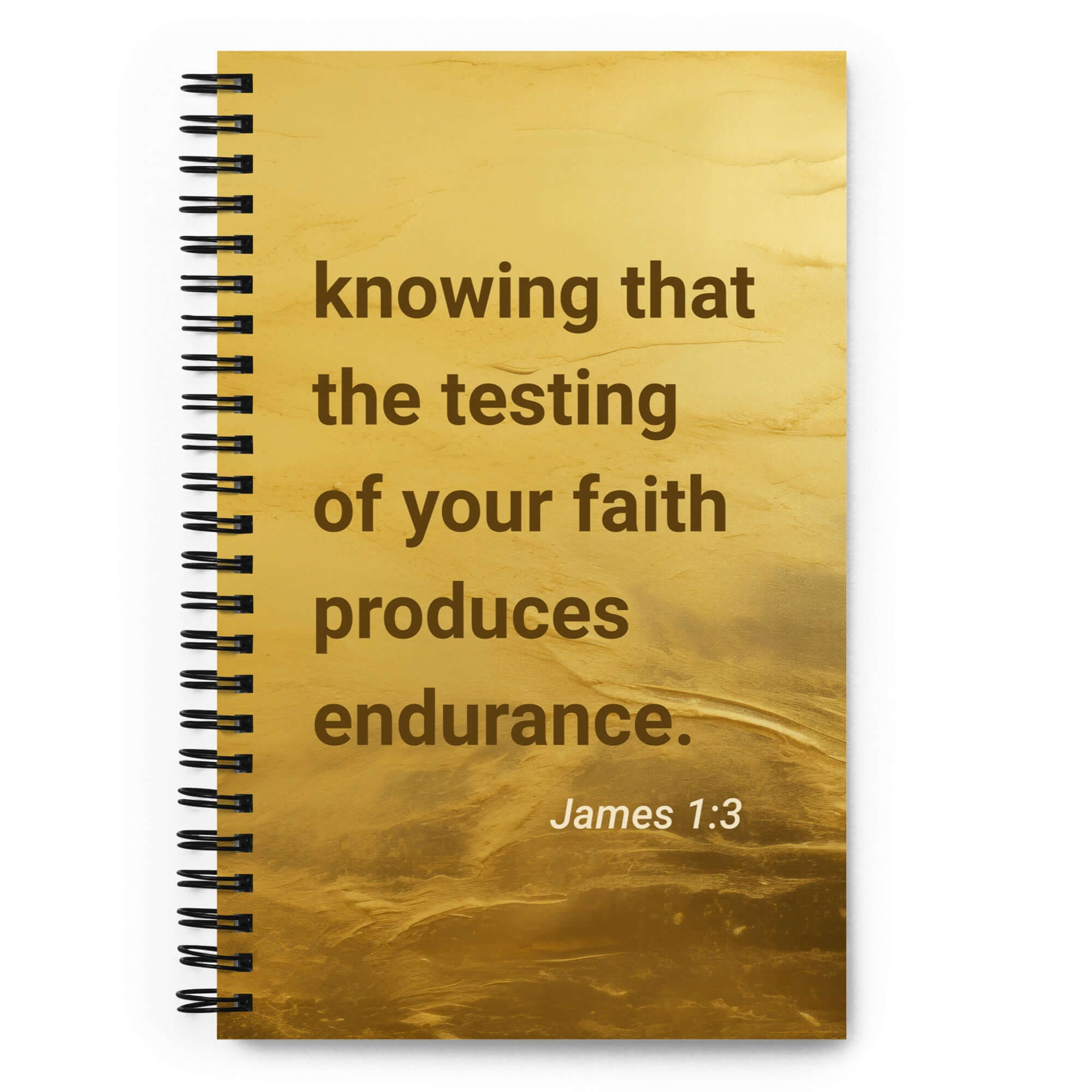 James 1:3 Bible Verse, testing of your faith Spiral Notebook Stationery Default Title