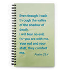 Psalm 23:4 Bible Verse, fear no evil Spiral Notebook Stationery Default Title