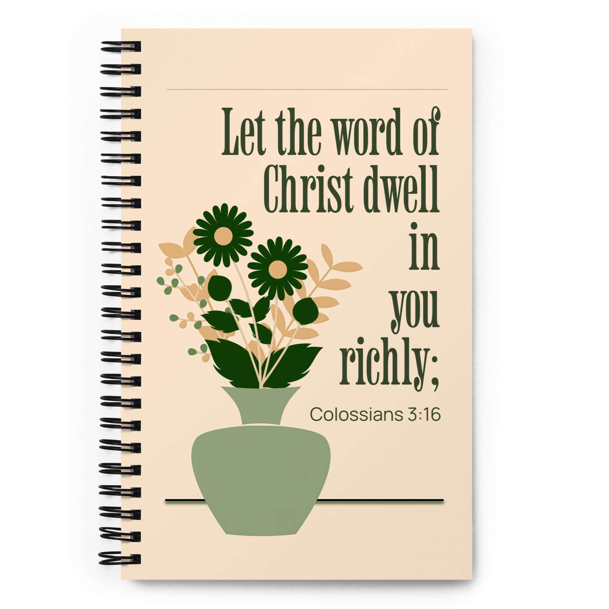 Colossians 3:16 Bible Verse, word of Christ Spiral Notebook Stationery Default Title