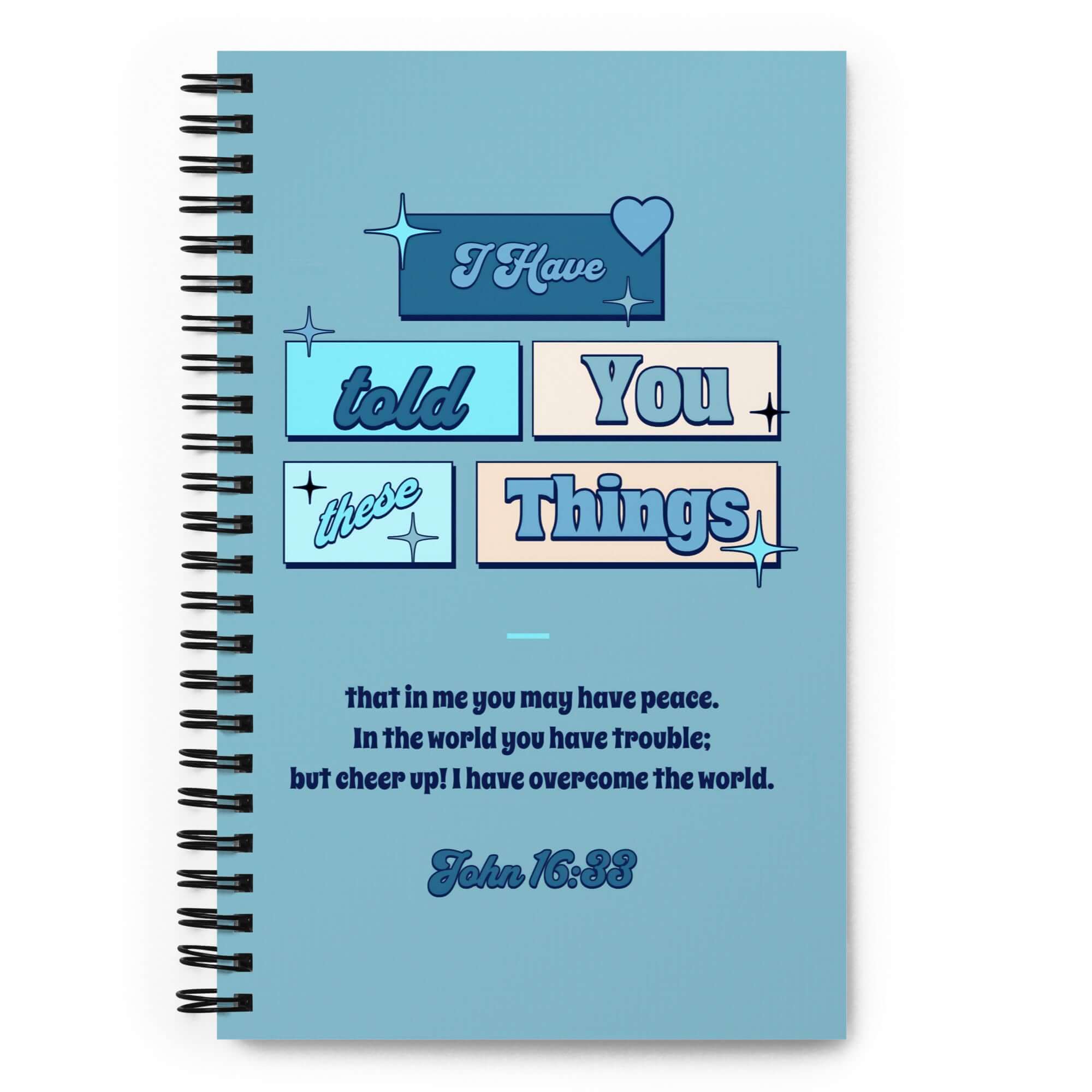 John 16:33 Bible Verse, in me you may have peace Spiral Notebook Stationery Default Title