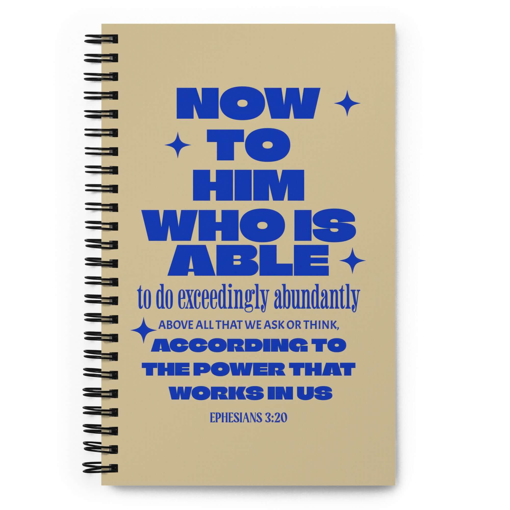 Ephesians 3:20 Bible Verse, power in us Spiral Notebook Stationery Default Title