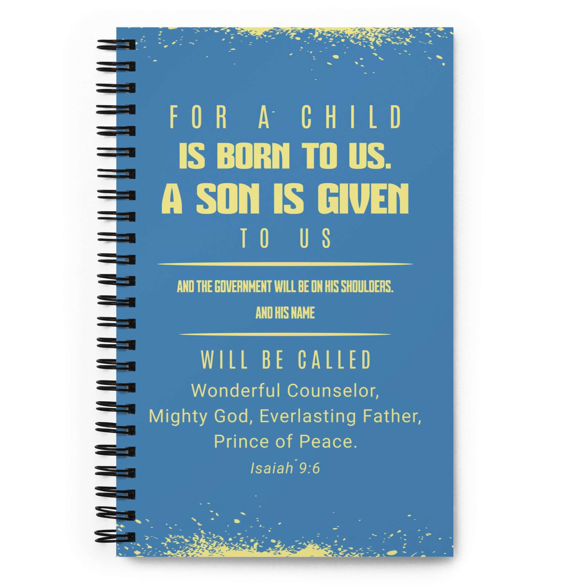 Isaiah 9:6 Bible Verse, Mighty God Spiral Notebook Stationery Default Title