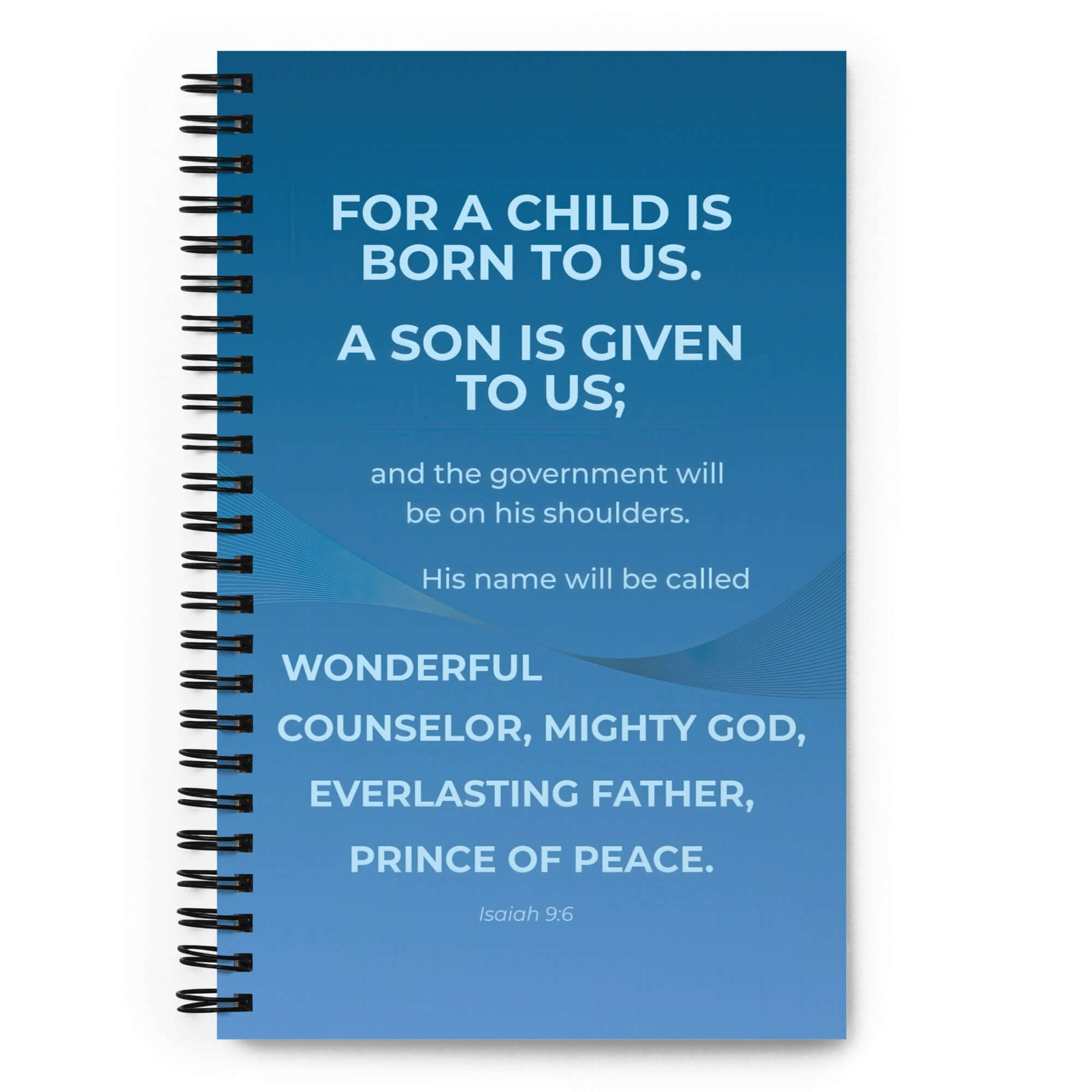 Isaiah 9:6 Bible Verse, Everlasting Father Spiral Notebook Stationery Default Title