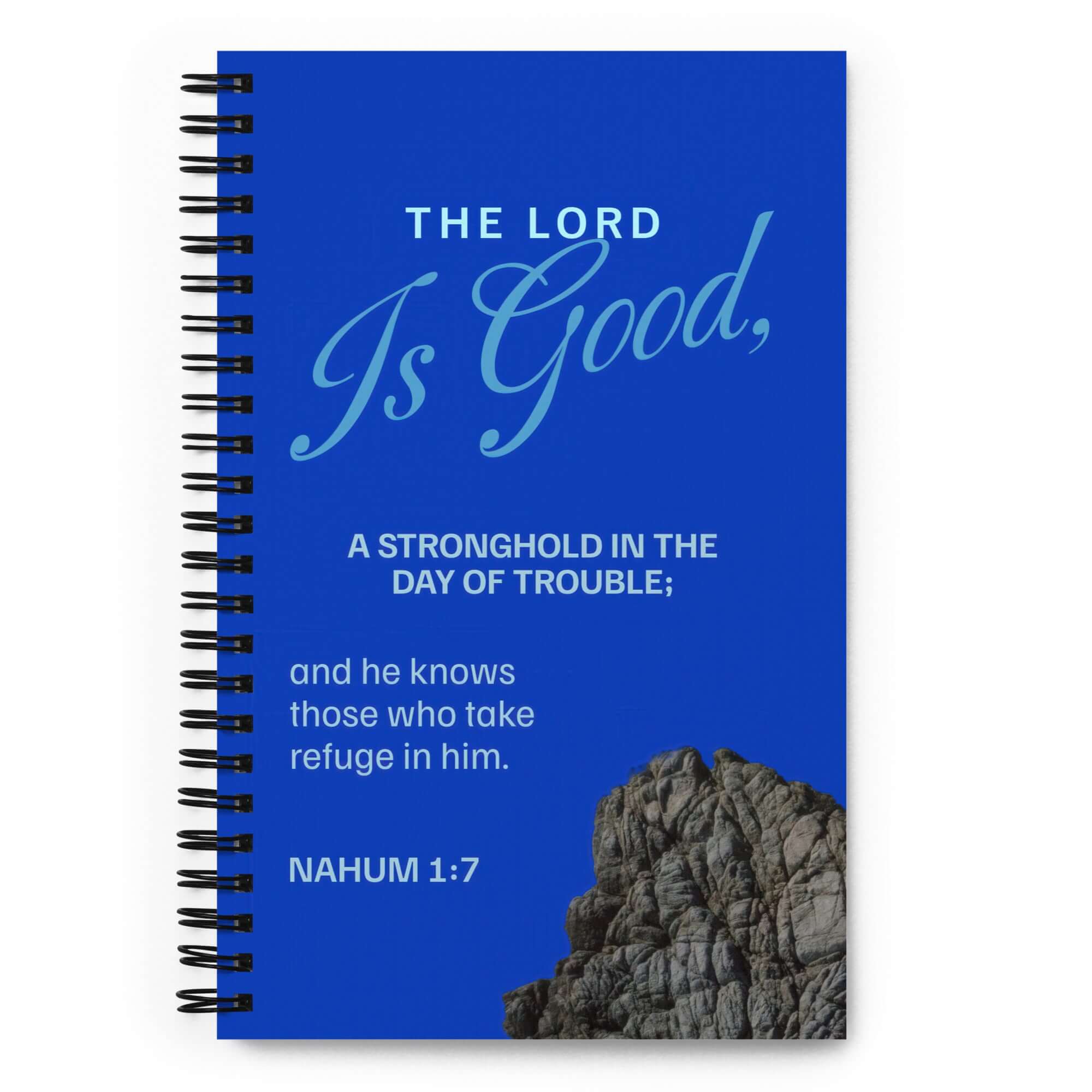 Nahum 1:7 Bible Verse, The LORD is a stronghold Spiral Notebook Stationery Default Title