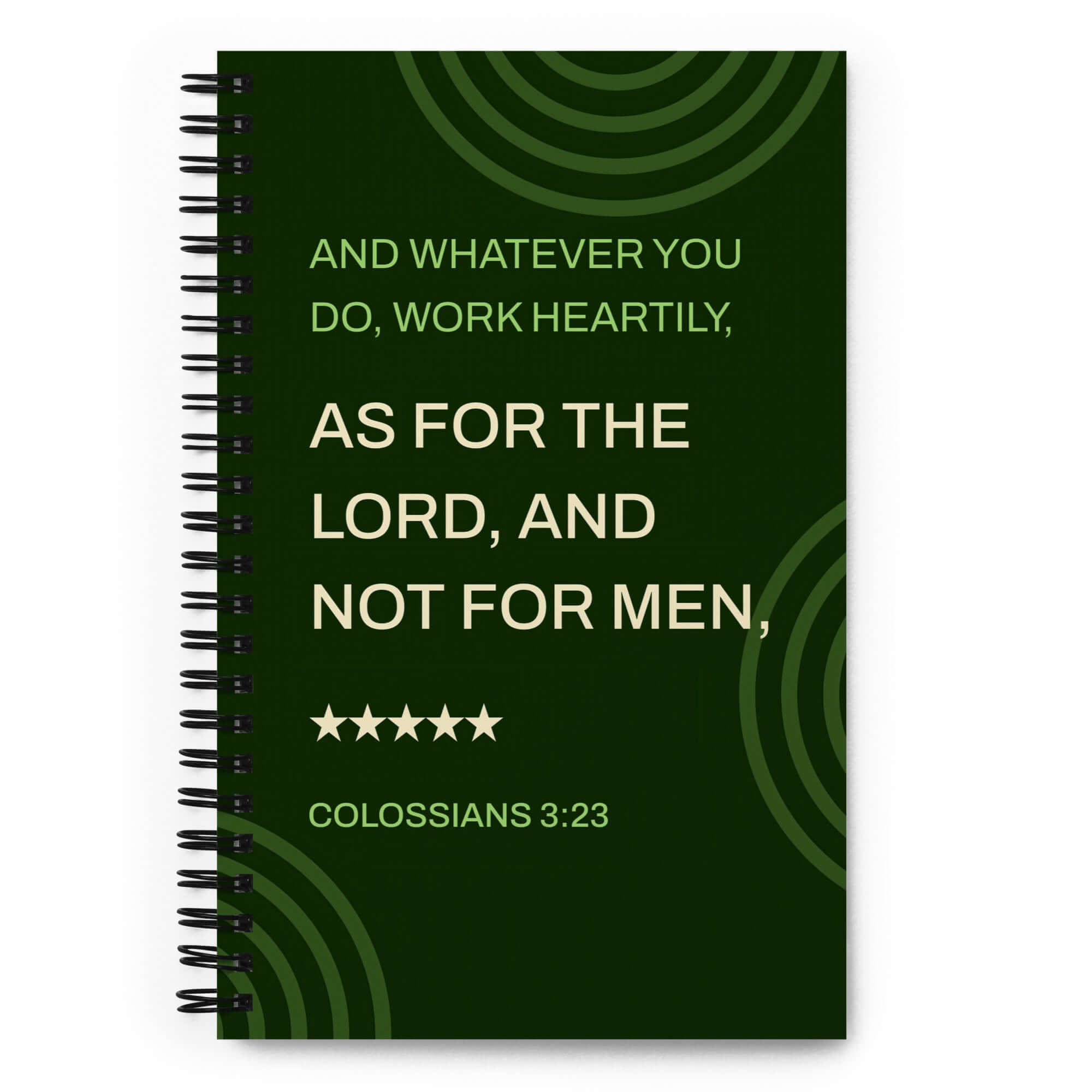 Colossians 3:23 Bible Verse, not for men Spiral Notebook Stationery Default Title