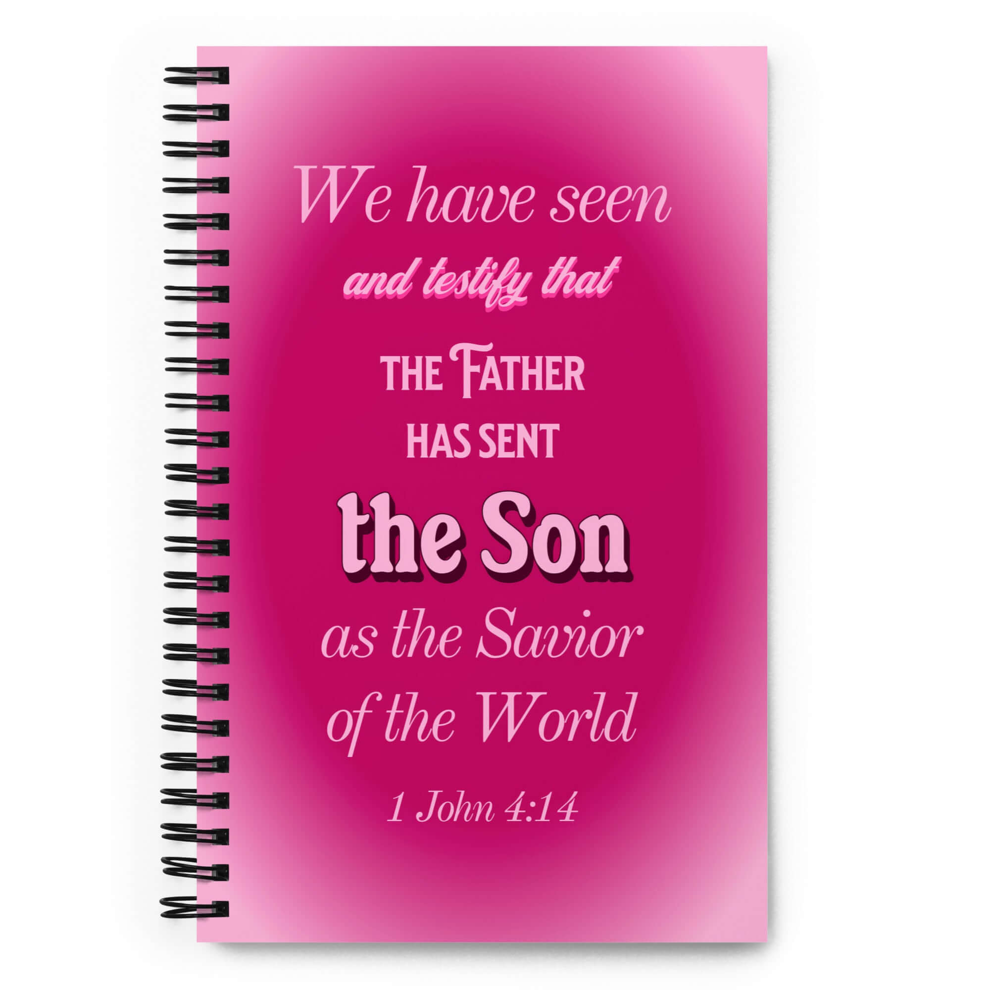 1 John 4:14 Bible Verse, that the Father Spiral Notebook Stationery Default Title