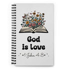 1 John 4:8 Bible Verse, God is Love Spiral Notebook Stationery Default Title