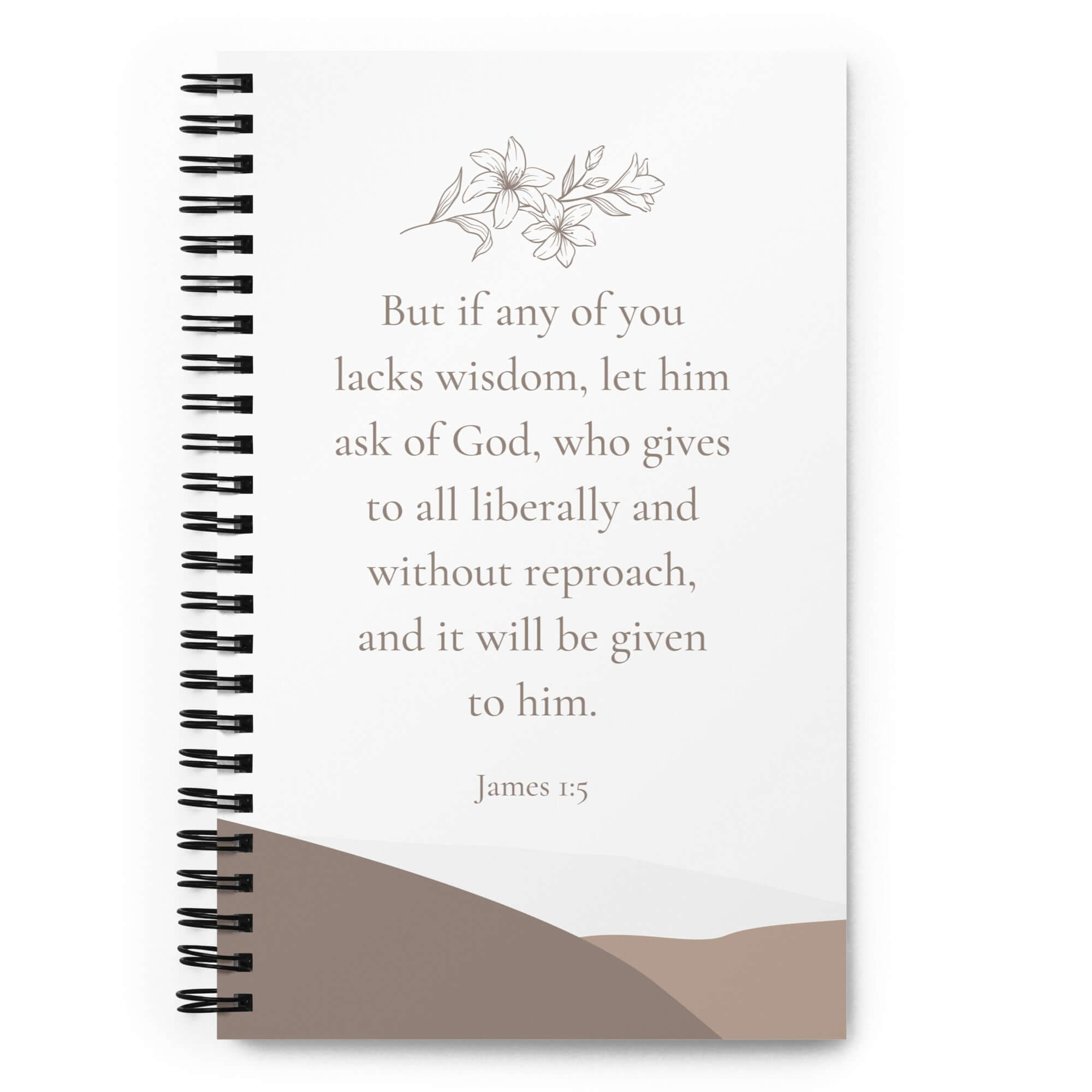 James 1:5 Bible Verse, ask of God Spiral Notebook Stationery Default Title