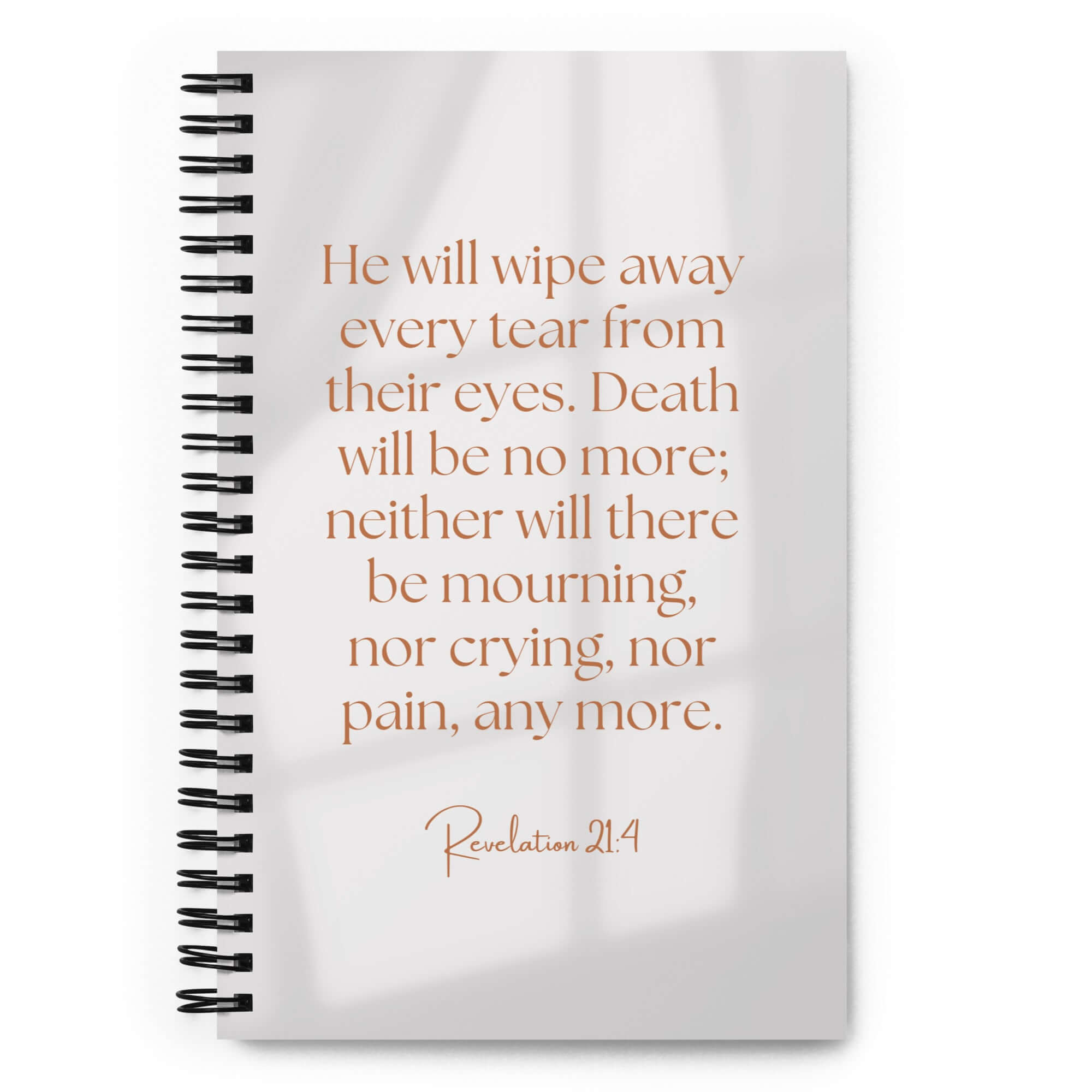 Revelation 21:4 Bible Verse, He will wipe Spiral Notebook Stationery Default Title