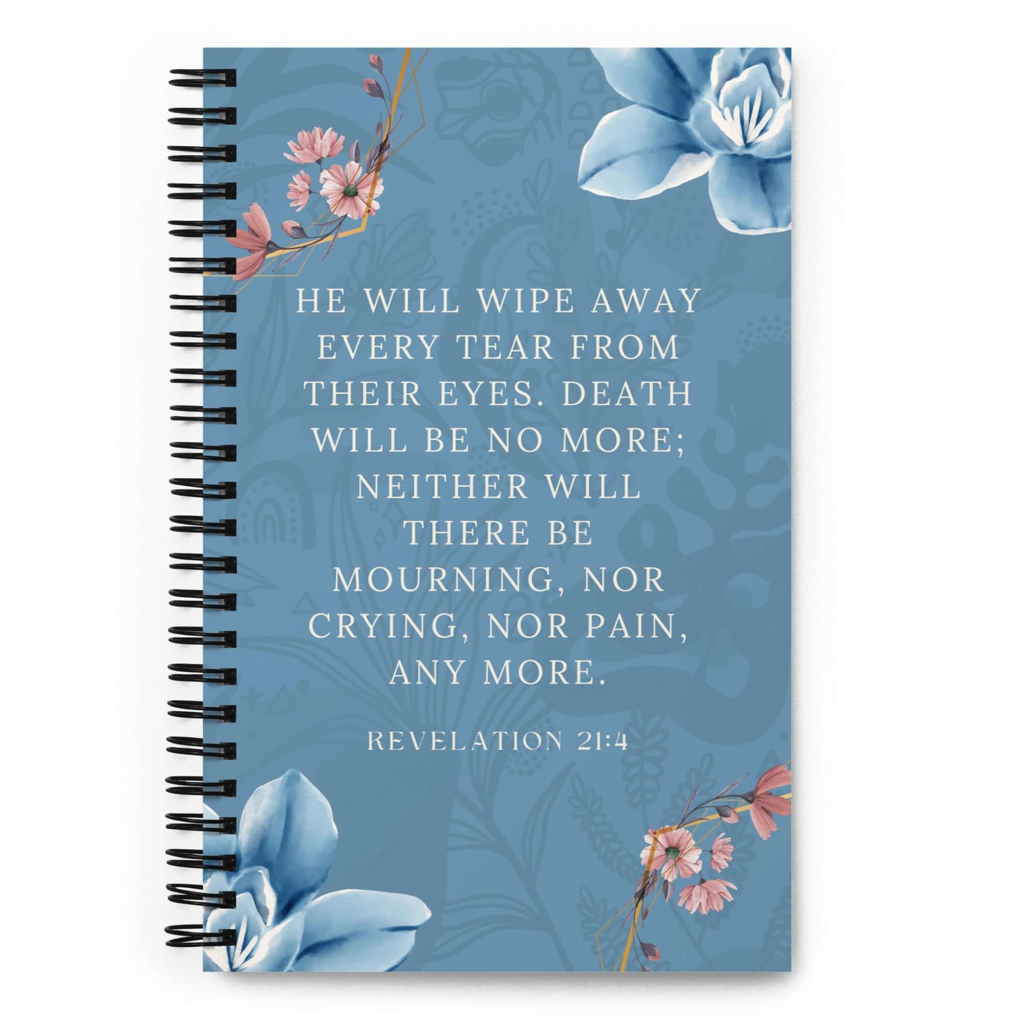 Revelation 21:4 Bible Verse, every tear Spiral Notebook Stationery Default Title
