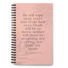 Revelation 21:4 Bible Verse, their eyes Spiral Notebook Stationery Default Title