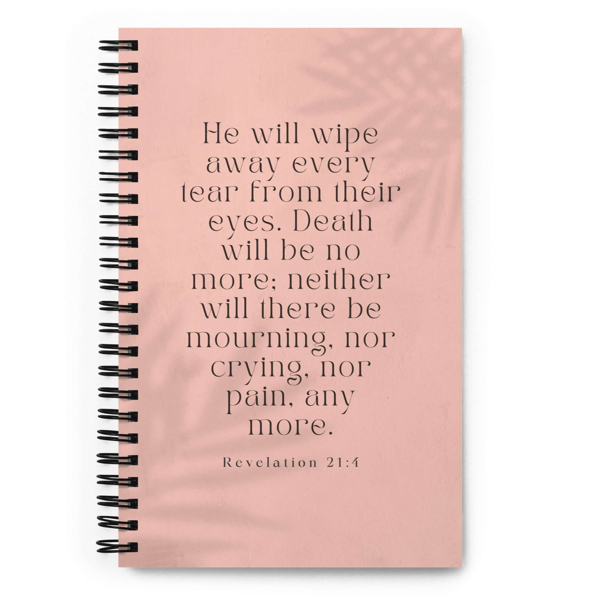 Revelation 21:4 Bible Verse, their eyes Spiral Notebook Stationery Default Title