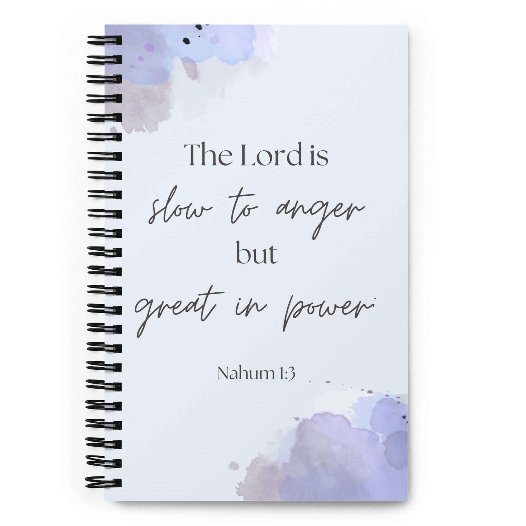 Nahum 1:3 Bible Verse, great in power Spiral Notebook Stationery Default Title