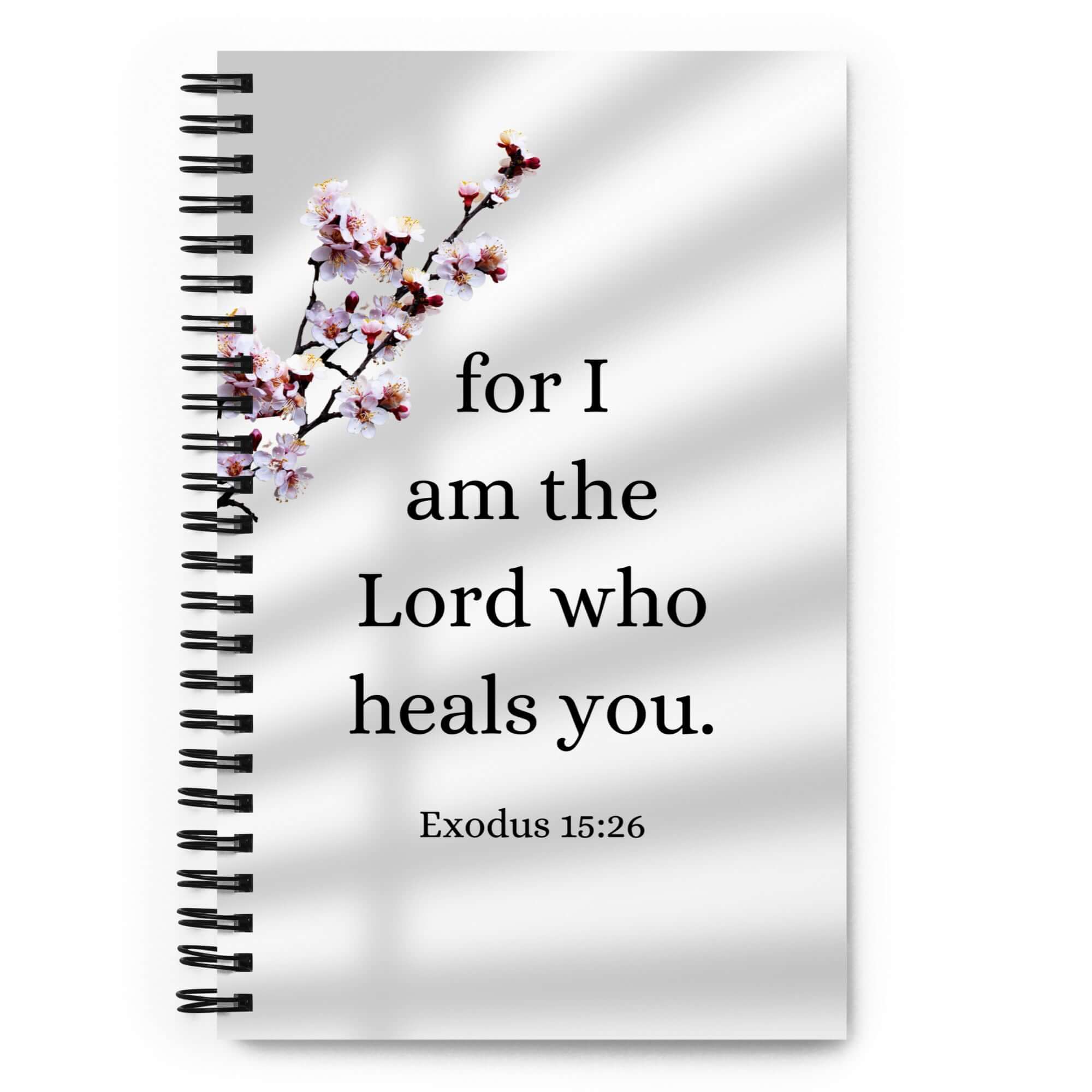 Exodus 15:26 Bible Verse, diligently listen Spiral Notebook Stationery Default Title