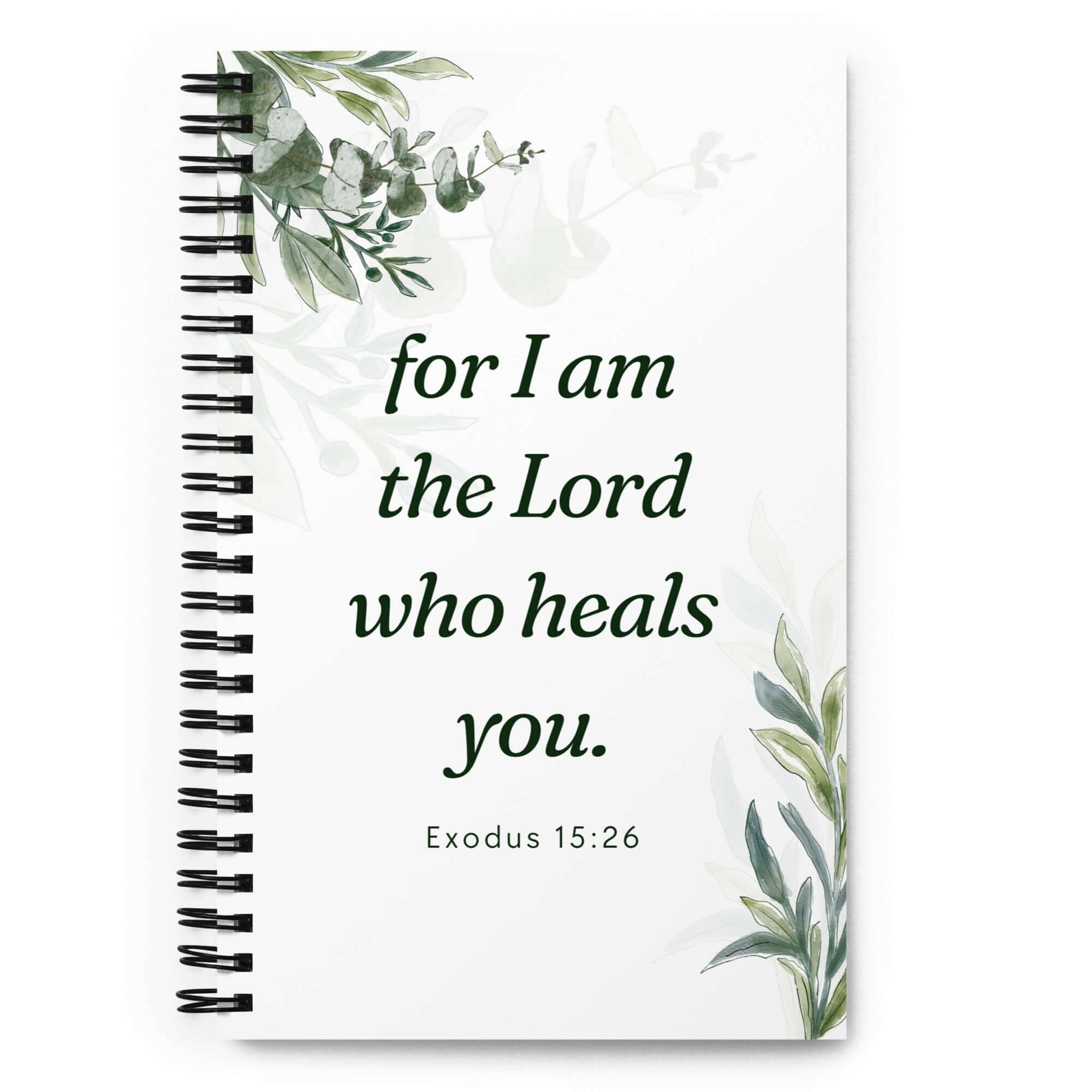 Exodus 15:26 Bible Verse, Gods voice Spiral Notebook Stationery Default Title