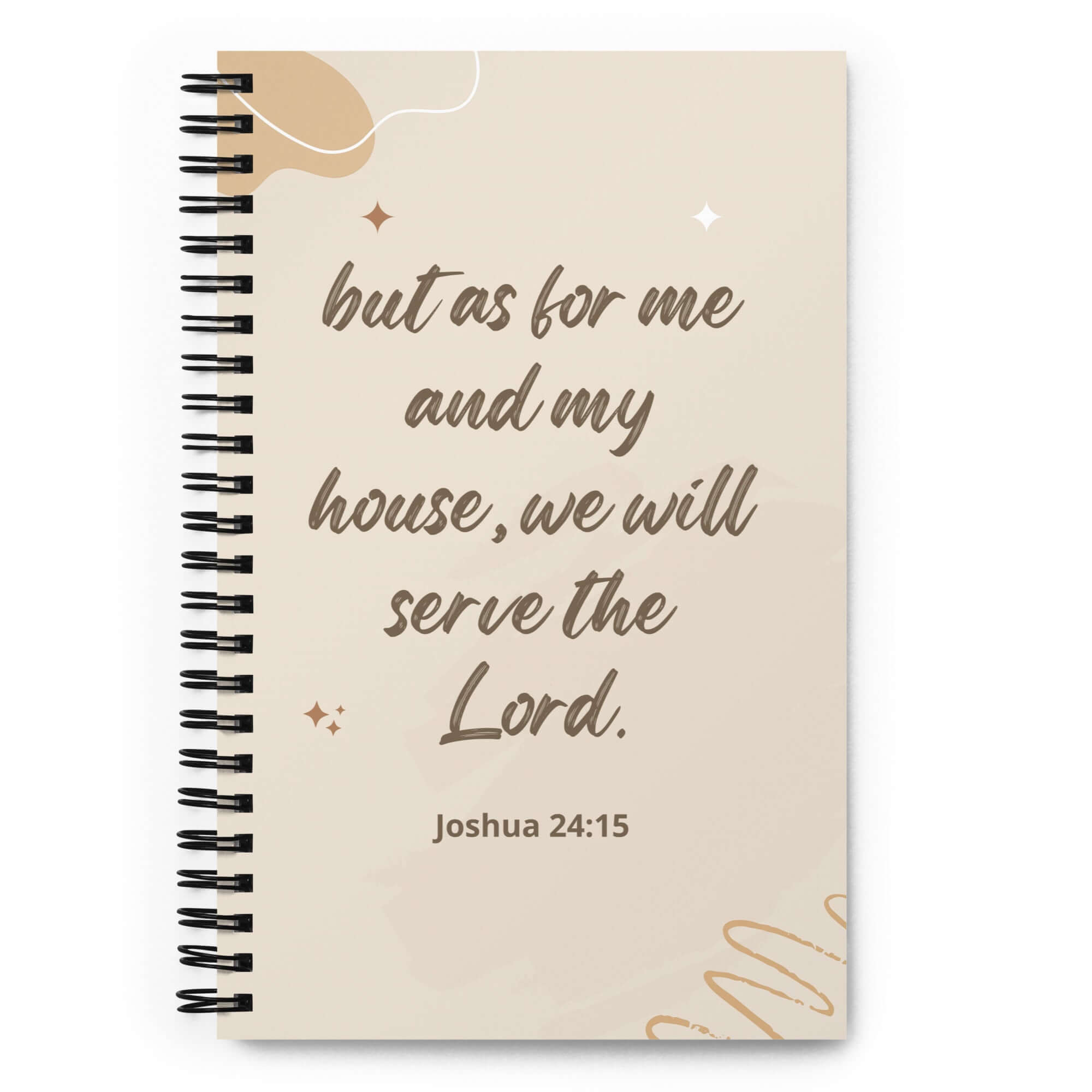 Joshua 24:15 Bible Verse, will serve Spiral Notebook Stationery Default Title
