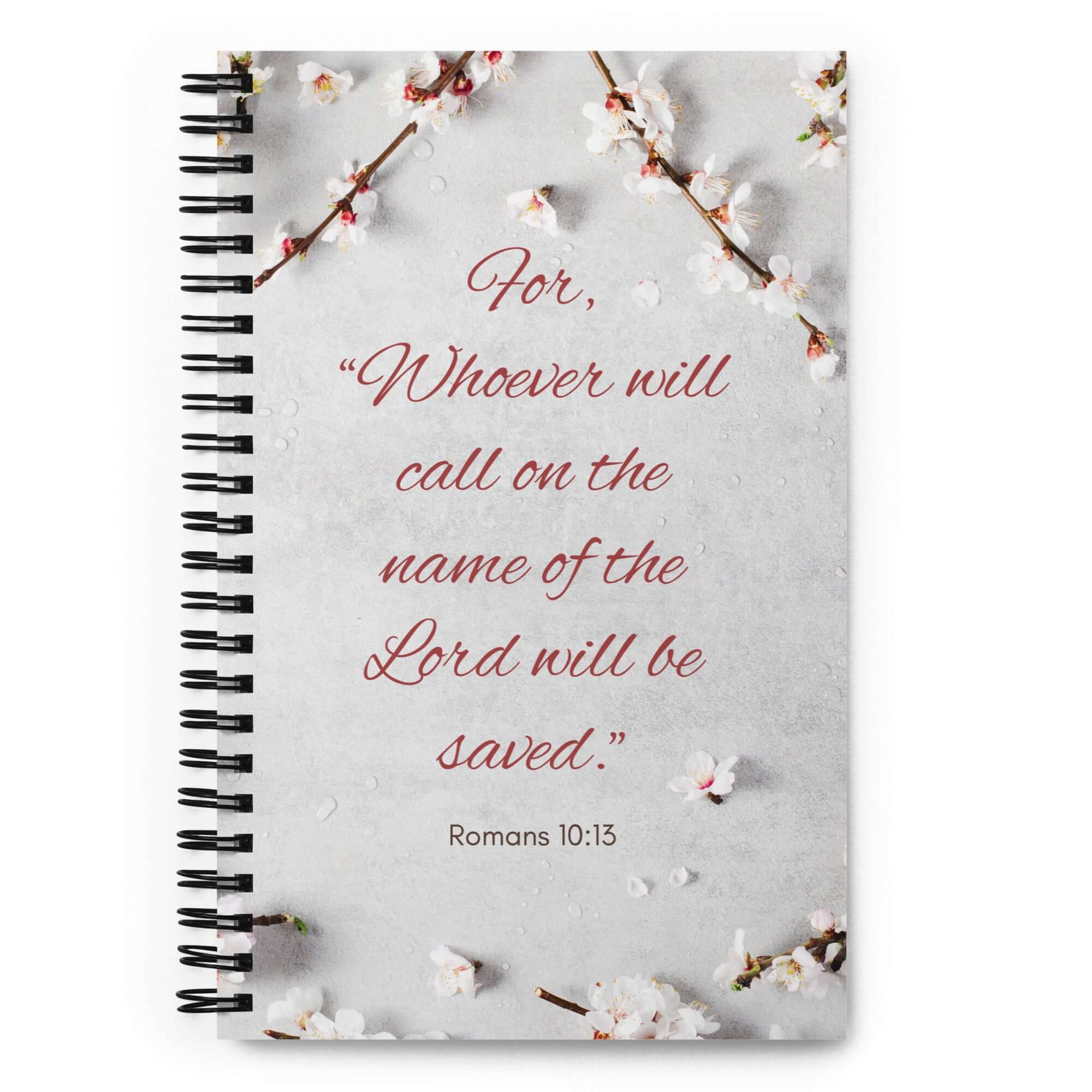 Romans 10:13 Bible Verse, the Lord Spiral Notebook Stationery Default Title