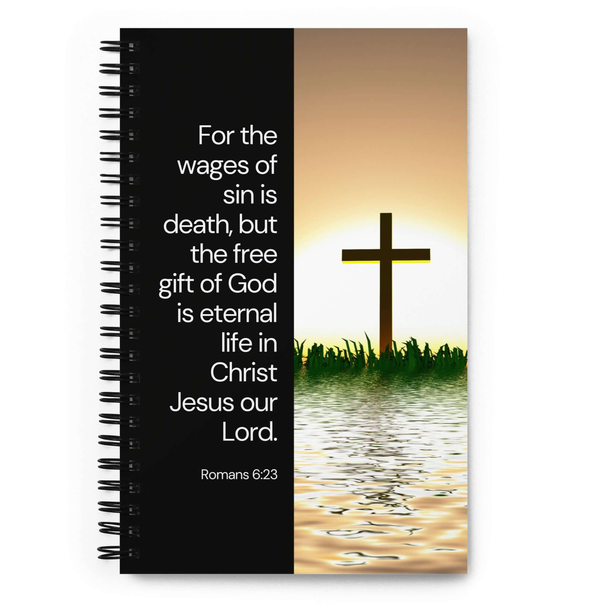 Romans 6:23 Bible Verse, the wages Spiral Notebook Stationery Default Title