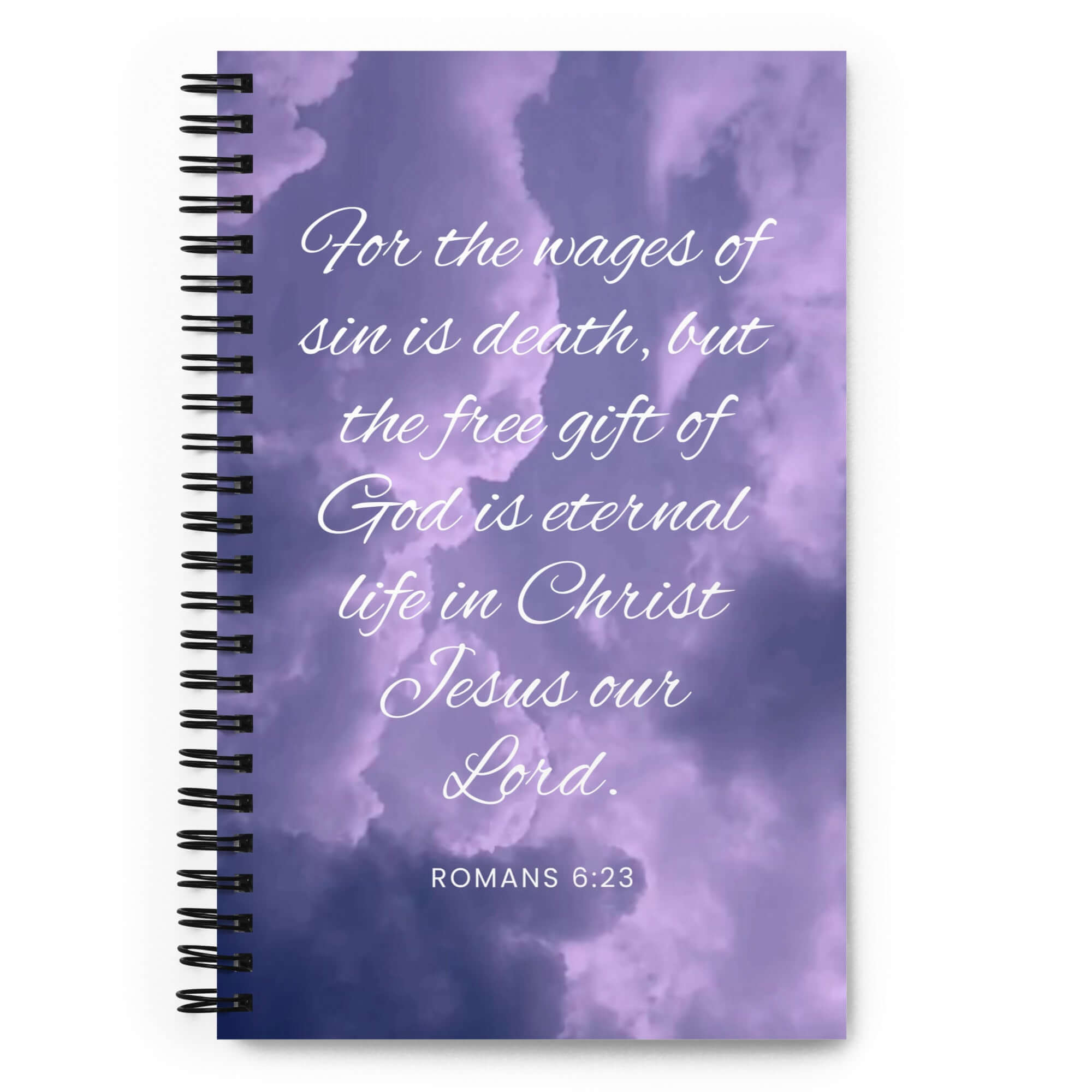 Romans 6:23 Bible Verse, free gift Spiral Notebook Stationery Default Title
