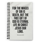 Romans 6:23 Bible Verse, eternal life Spiral Notebook Stationery Default Title