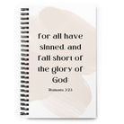 Romans 3:23 Bible Verse, fall short Spiral Notebook Stationery Default Title