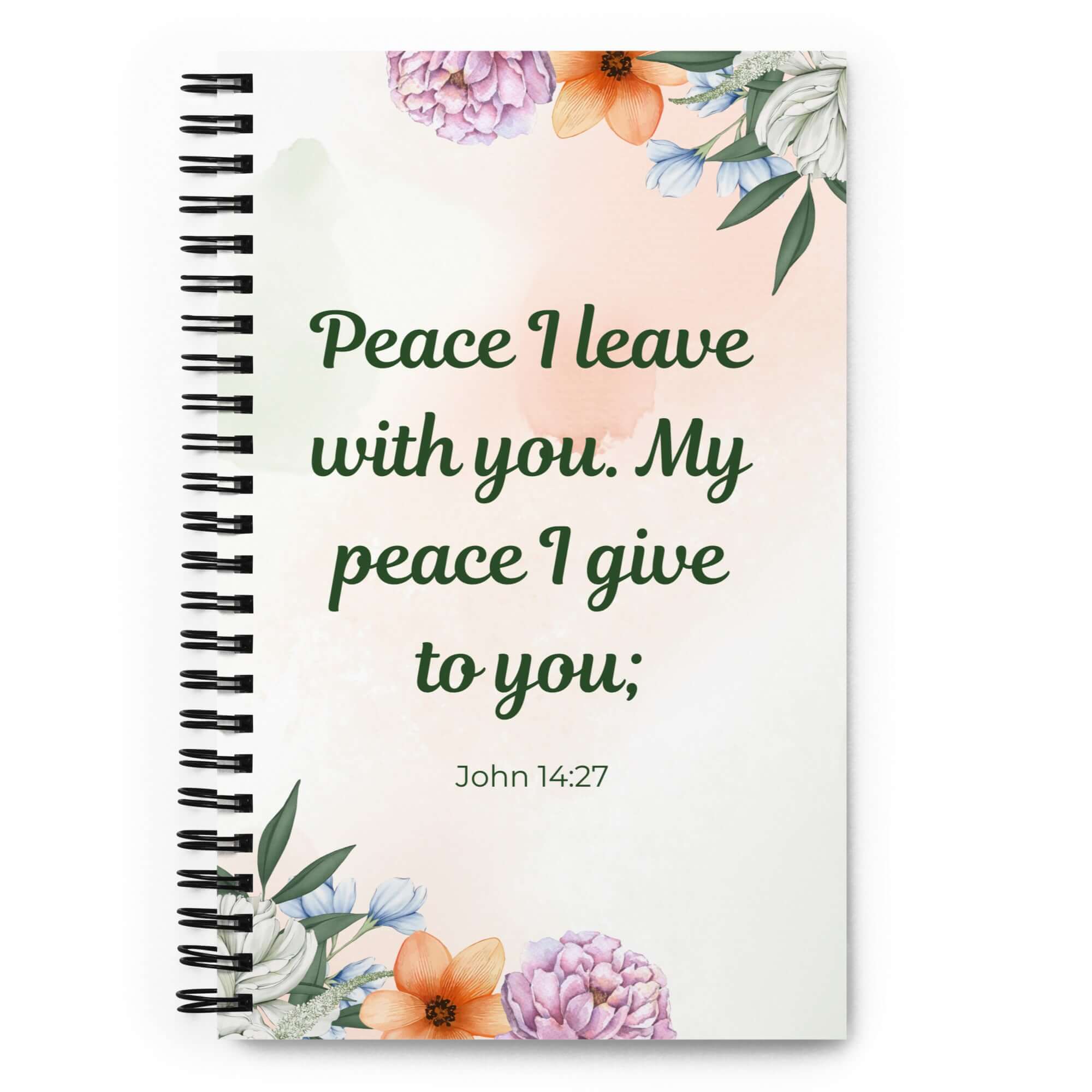 John 14:27 Bible Verse, with you Spiral Notebook Stationery Default Title