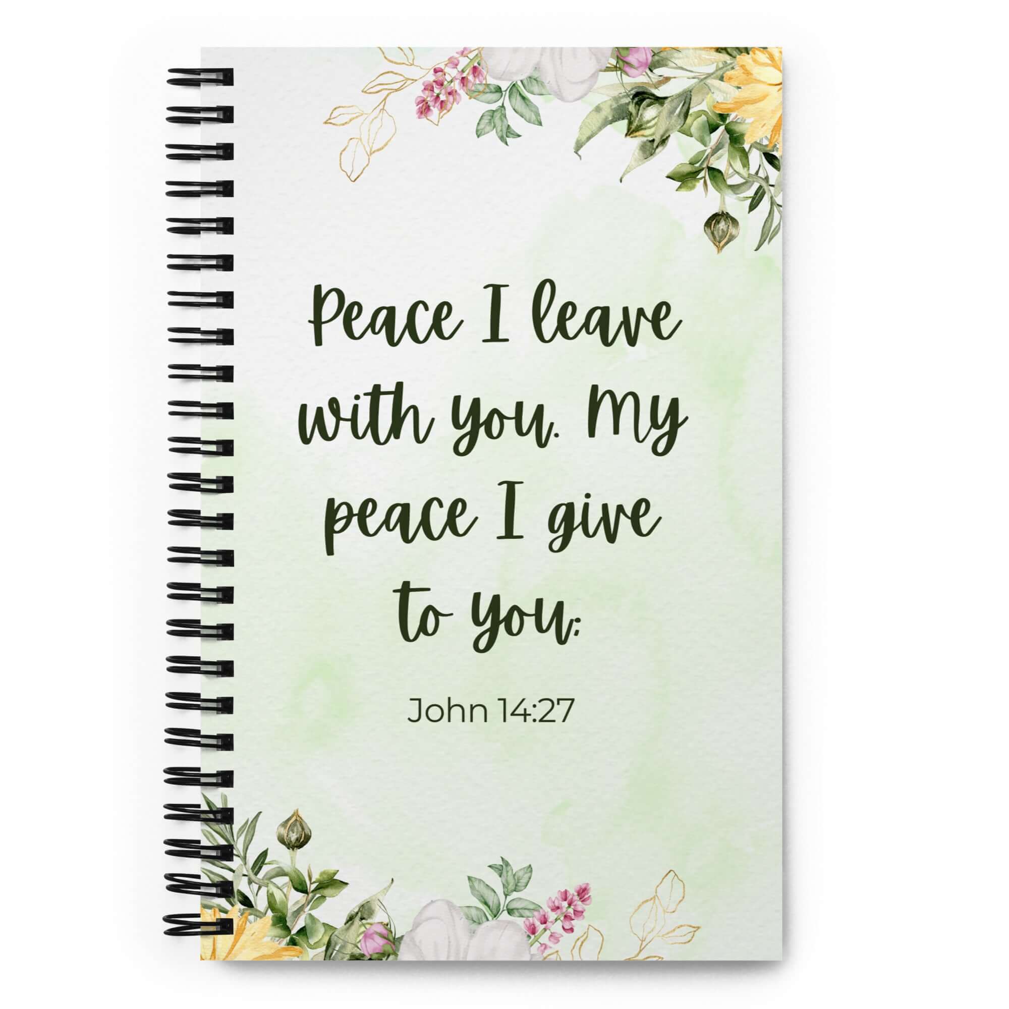 John 14:27 Bible Verse, My peace Spiral Notebook Stationery Default Title