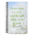 James 4:8 Bible Verse, Draw near Spiral Notebook Stationery Default Title