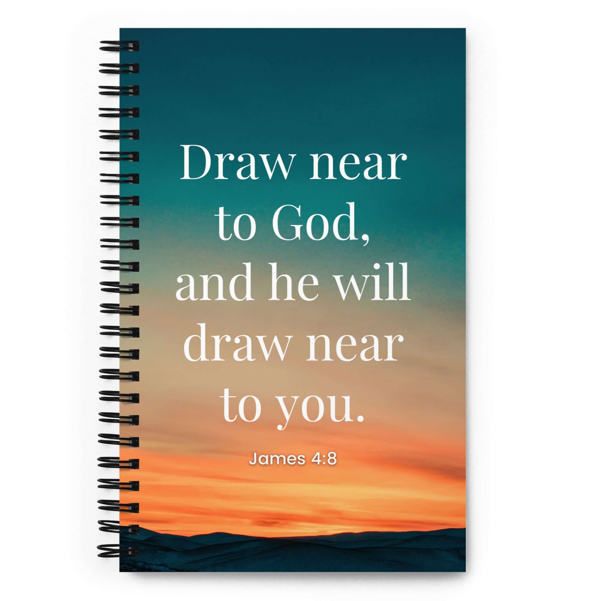 James 4:8 Bible Verse, near to God Spiral Notebook Stationery Default Title