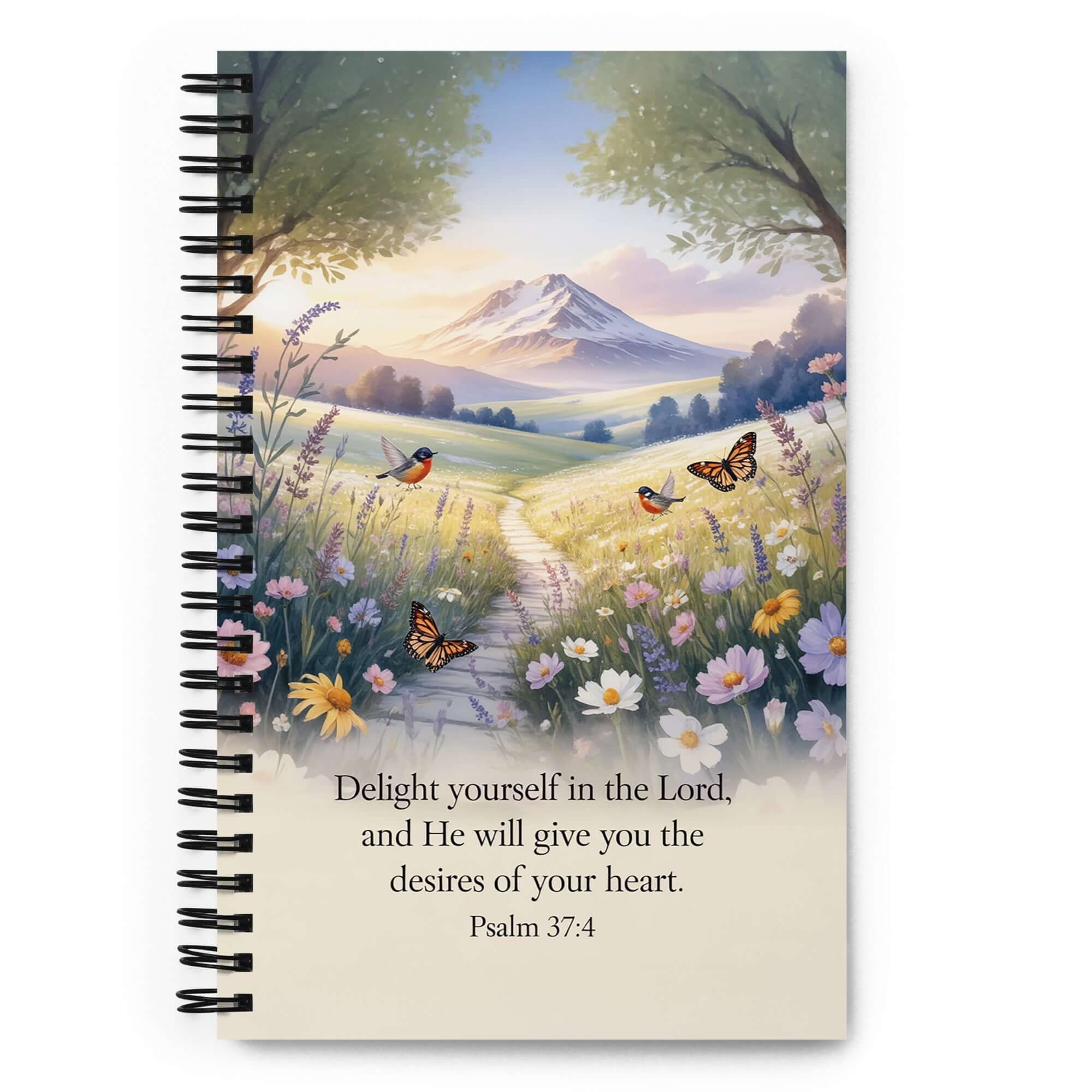 Psalm 37:4 Bible Verse, Delight Spiral Notebook Default Title