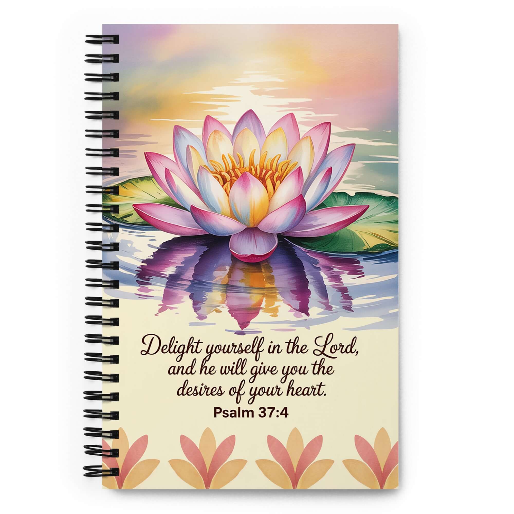 Psalm 37:4 Bible Verse, the Lord Spiral Notebook Default Title