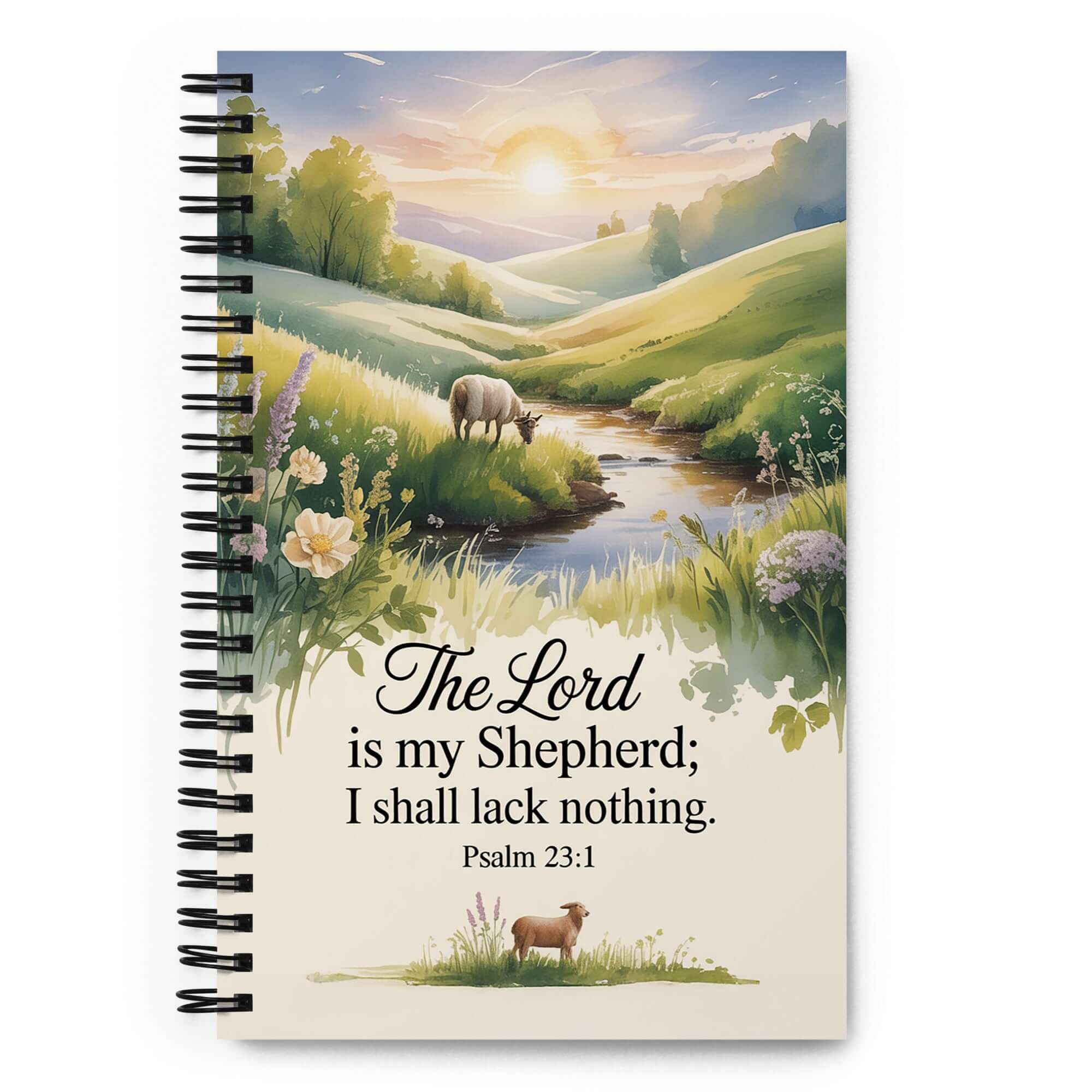 Psalm 23:1 Bible Verse, Lord Spiral Notebook Default Title