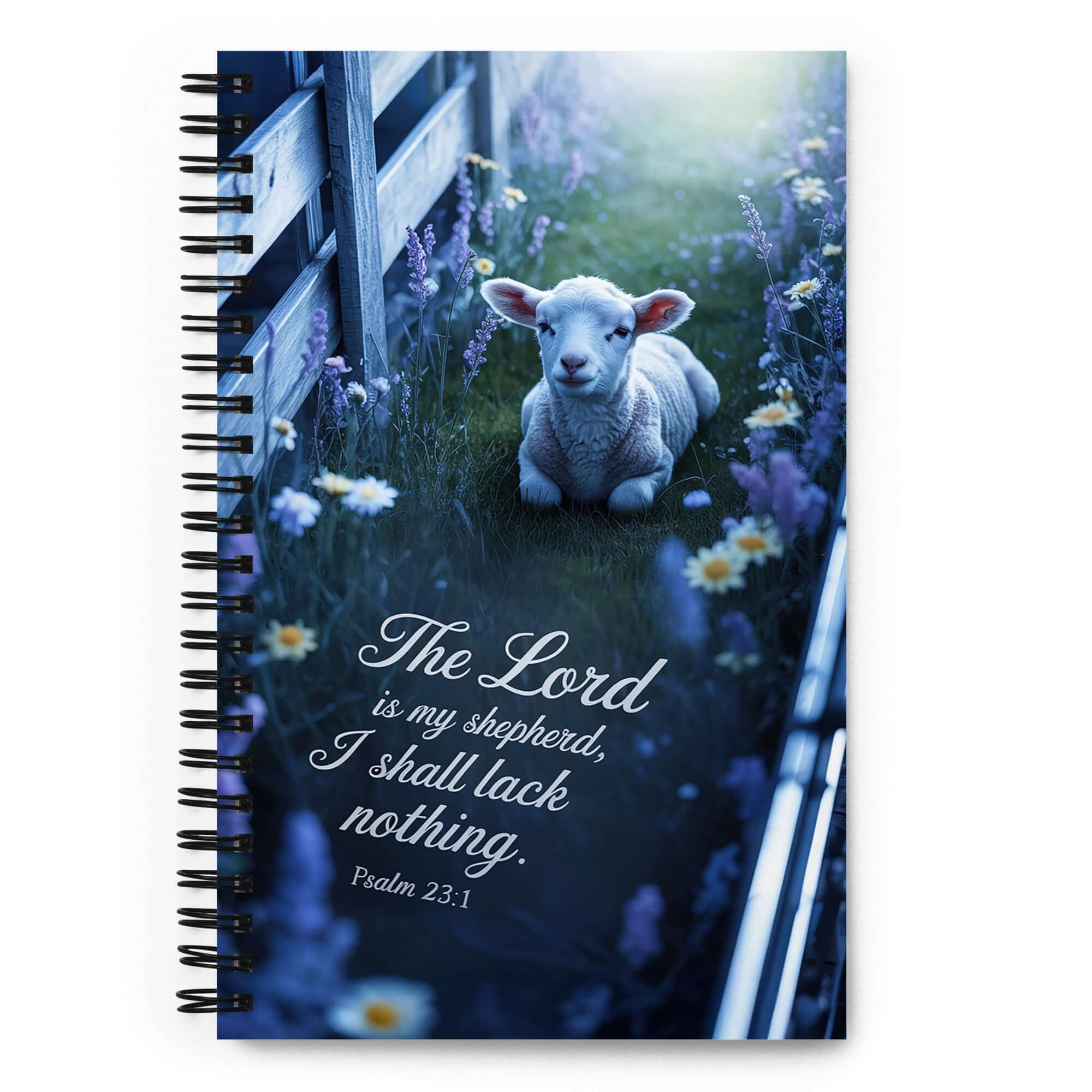Psalm 23:1 Bible Verse, Shepherd Spiral Notebook Default Title