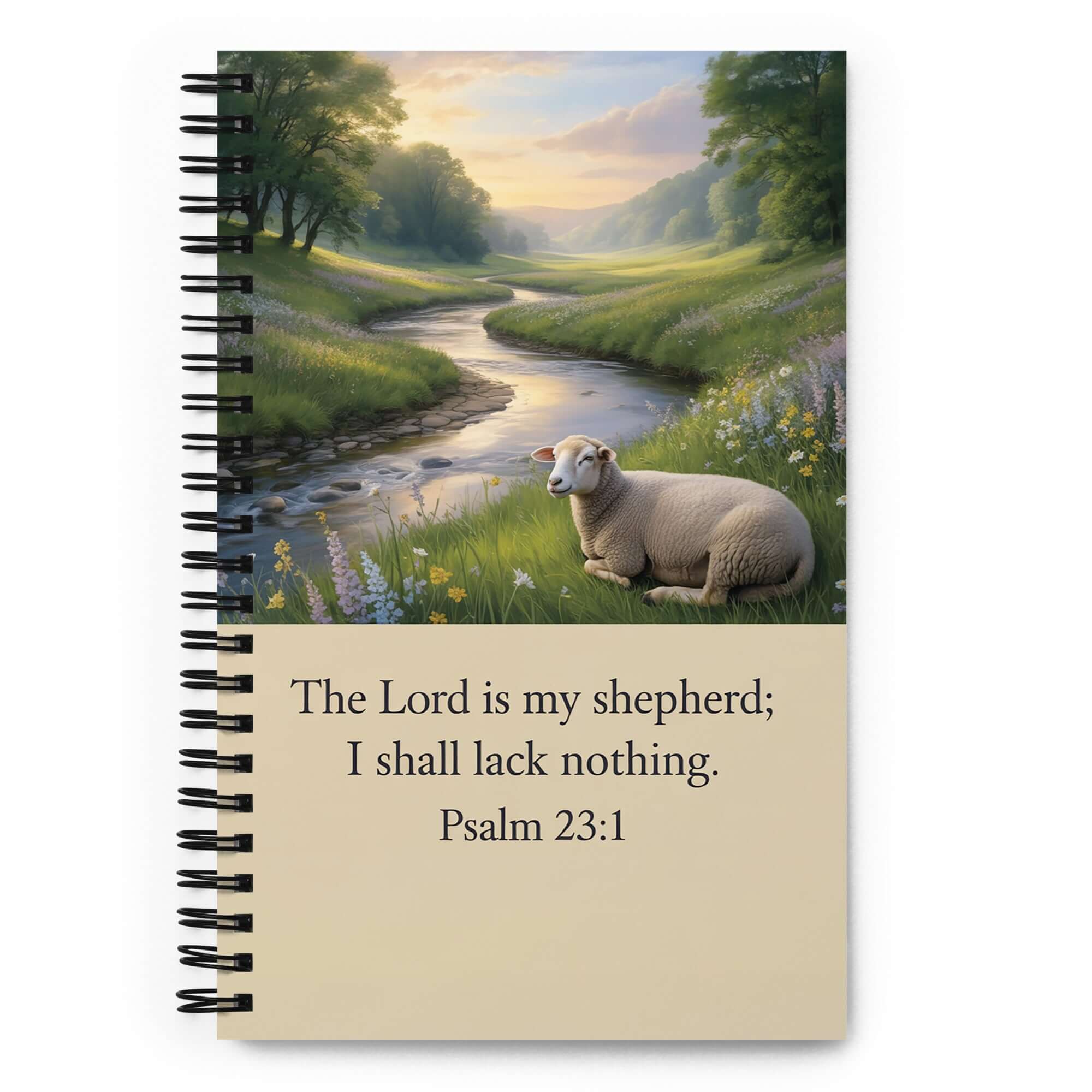 Psalm 23:1 Bible Verse, I shall Spiral Notebook Default Title